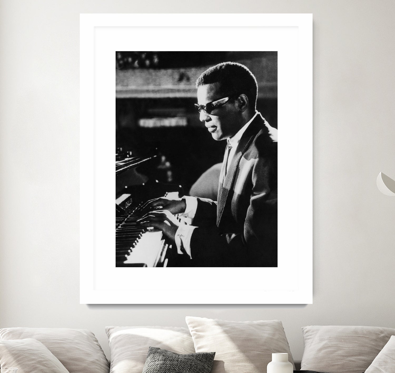 Ray Charles At The Piano by Bridgeman Images on GIANT ART - black and white photography