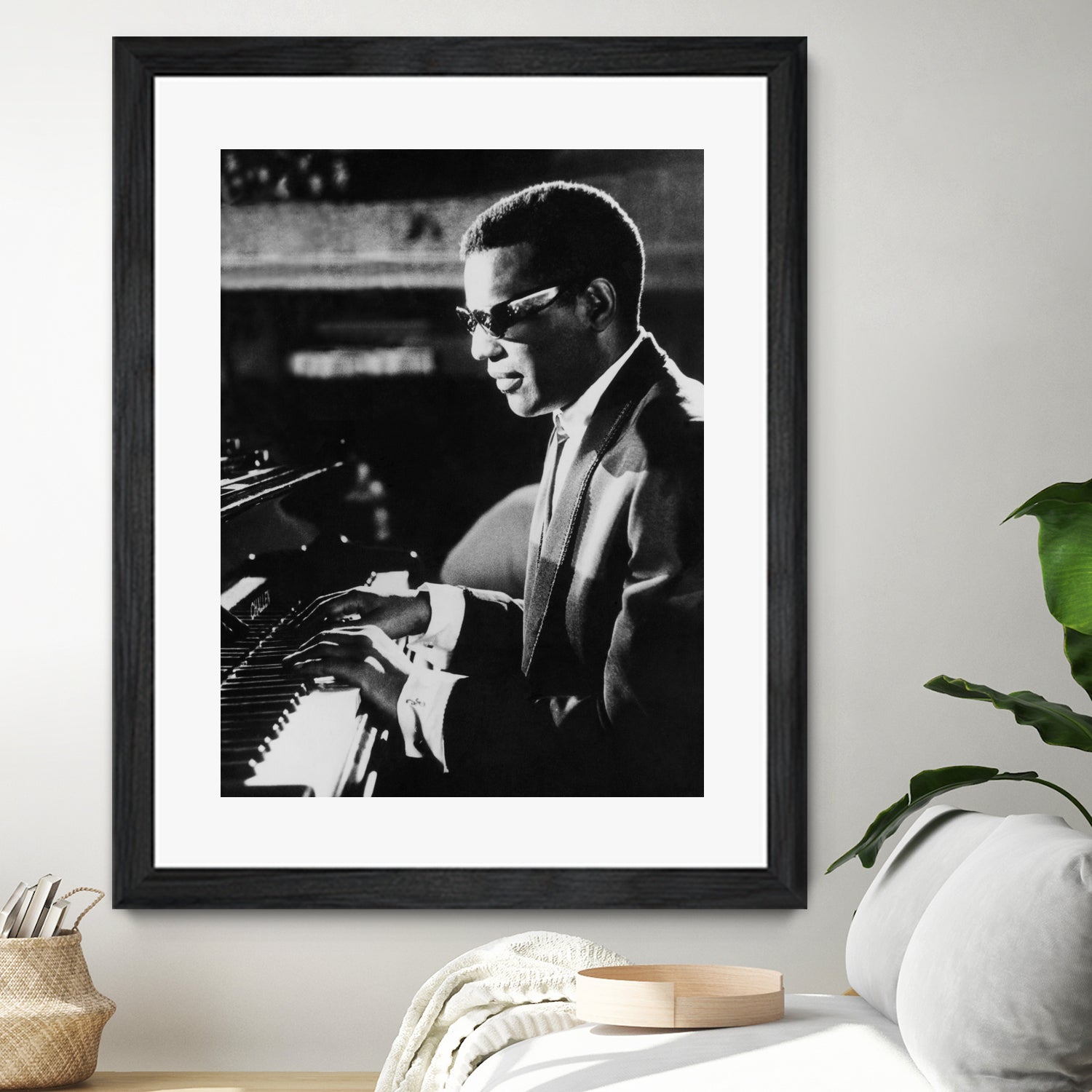 Ray Charles At The Piano by Bridgeman Images on GIANT ART - black and white photography