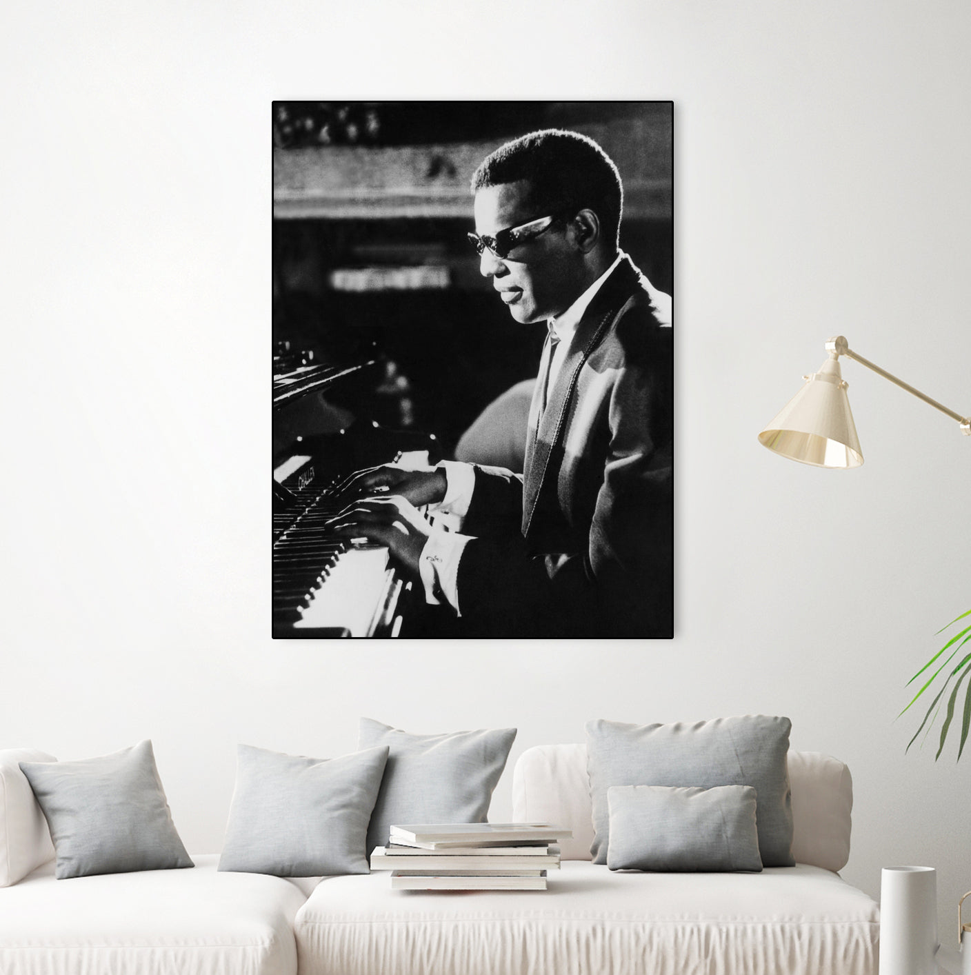 Ray Charles At The Piano by Bridgeman Images on GIANT ART - black and white photography