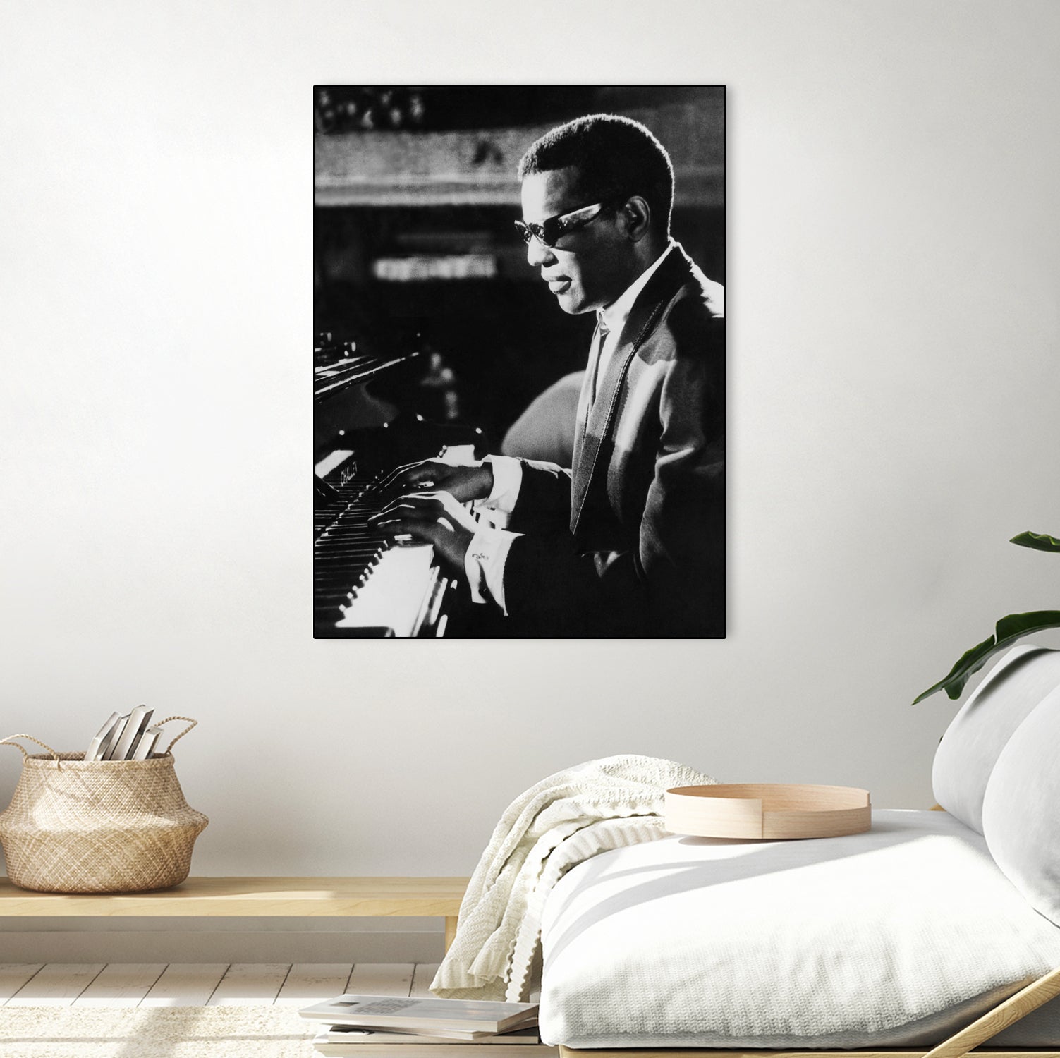 Ray Charles At The Piano by Bridgeman Images on GIANT ART - black and white photography