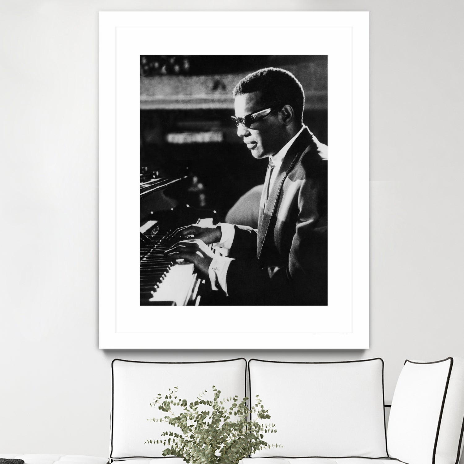 Ray Charles At The Piano by Bridgeman Images on GIANT ART - black and white photography