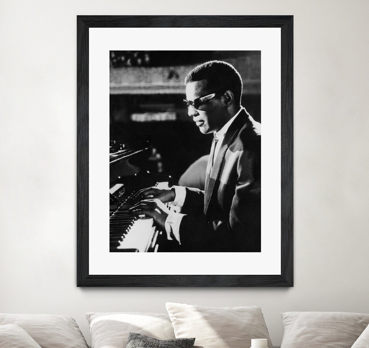 Ray Charles At The Piano by Bridgeman Images on GIANT ART - black and white photography