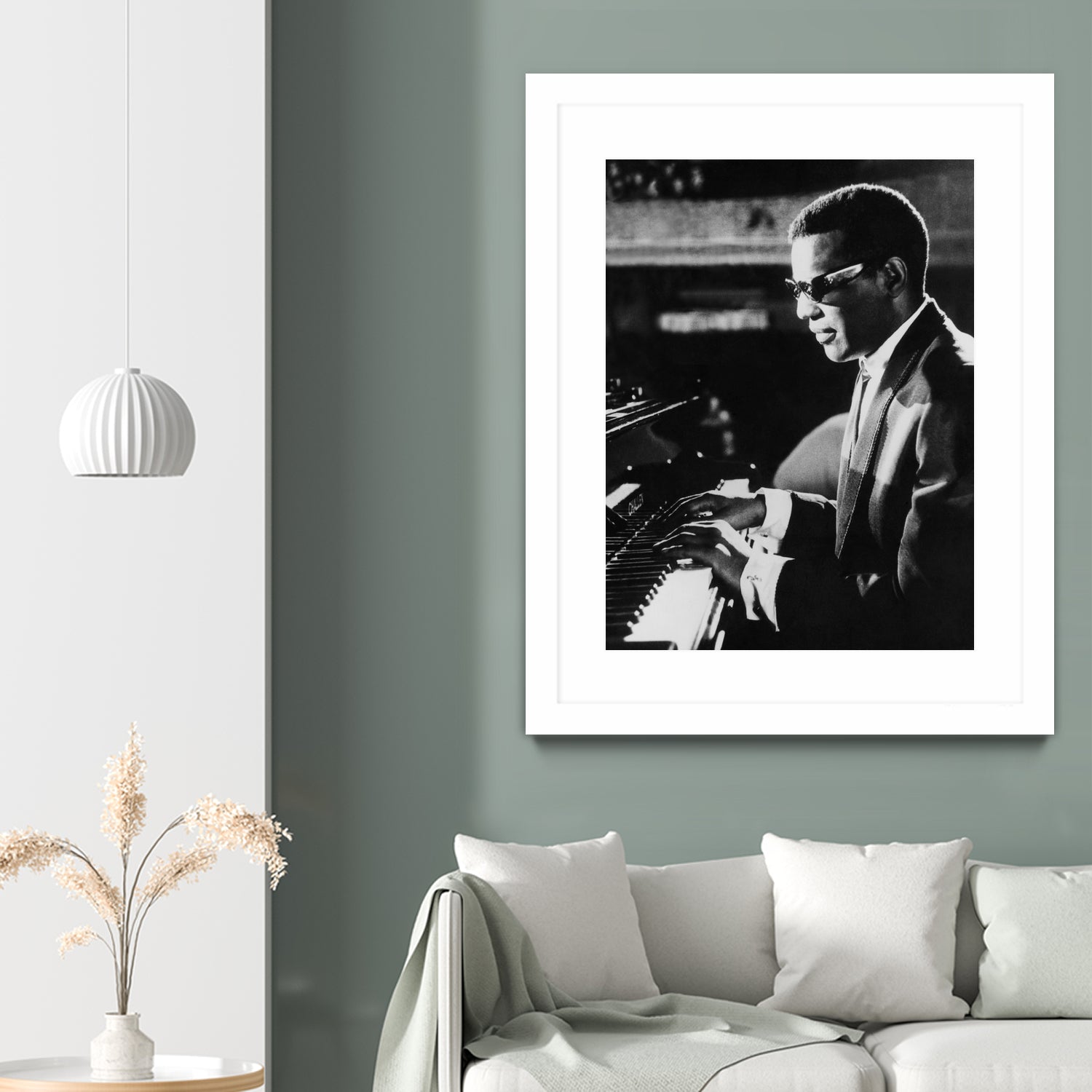 Ray Charles At The Piano by Bridgeman Images on GIANT ART - black and white photography