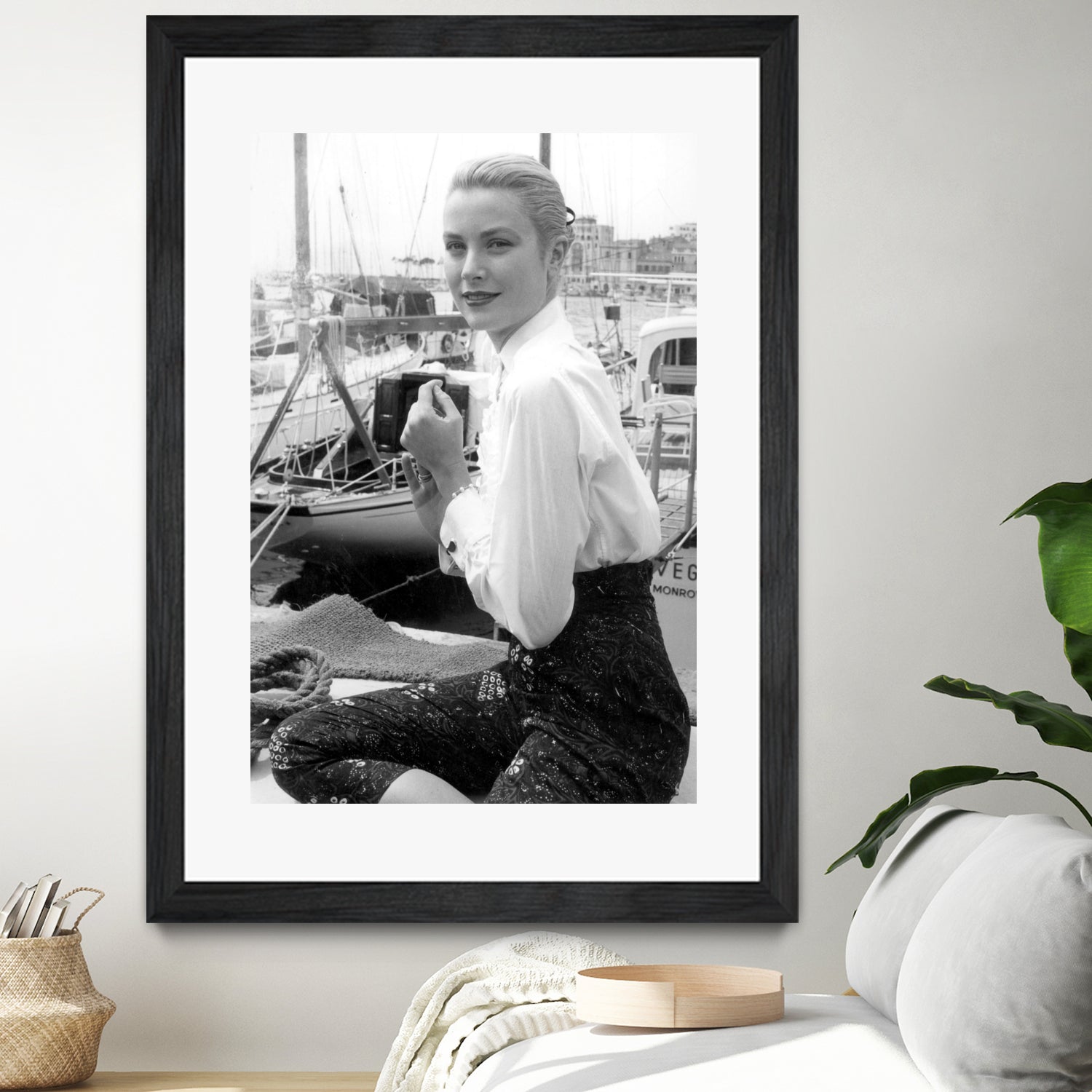 Grace Kelly During Cannes Festival on May 6, 1955 by Bridgeman Images on GIANT ART - black and white photography