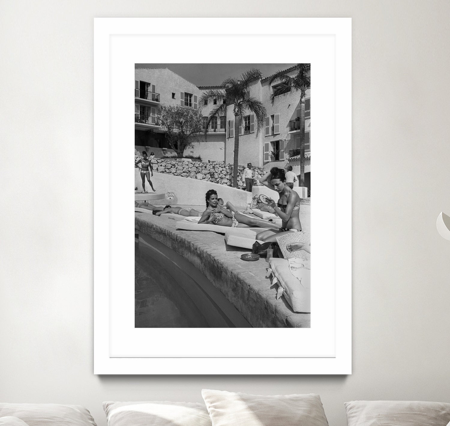 Opening of Famous Luxury Hotel Byblos in Saint Tropez in 1967 by Photo © AGIP / Bridgeman Images on GIANT ART - black and white photography