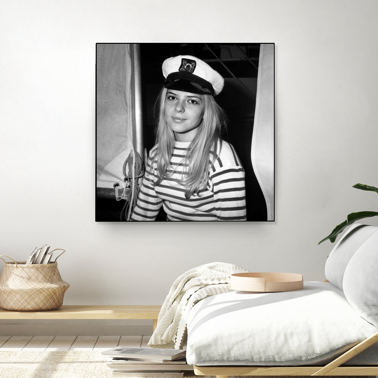 French Singer France Gall With Sailor Suit at Sailing Show, Paris, 17th January 1968 by Bridgeman Images on GIANT ART - black and white photography