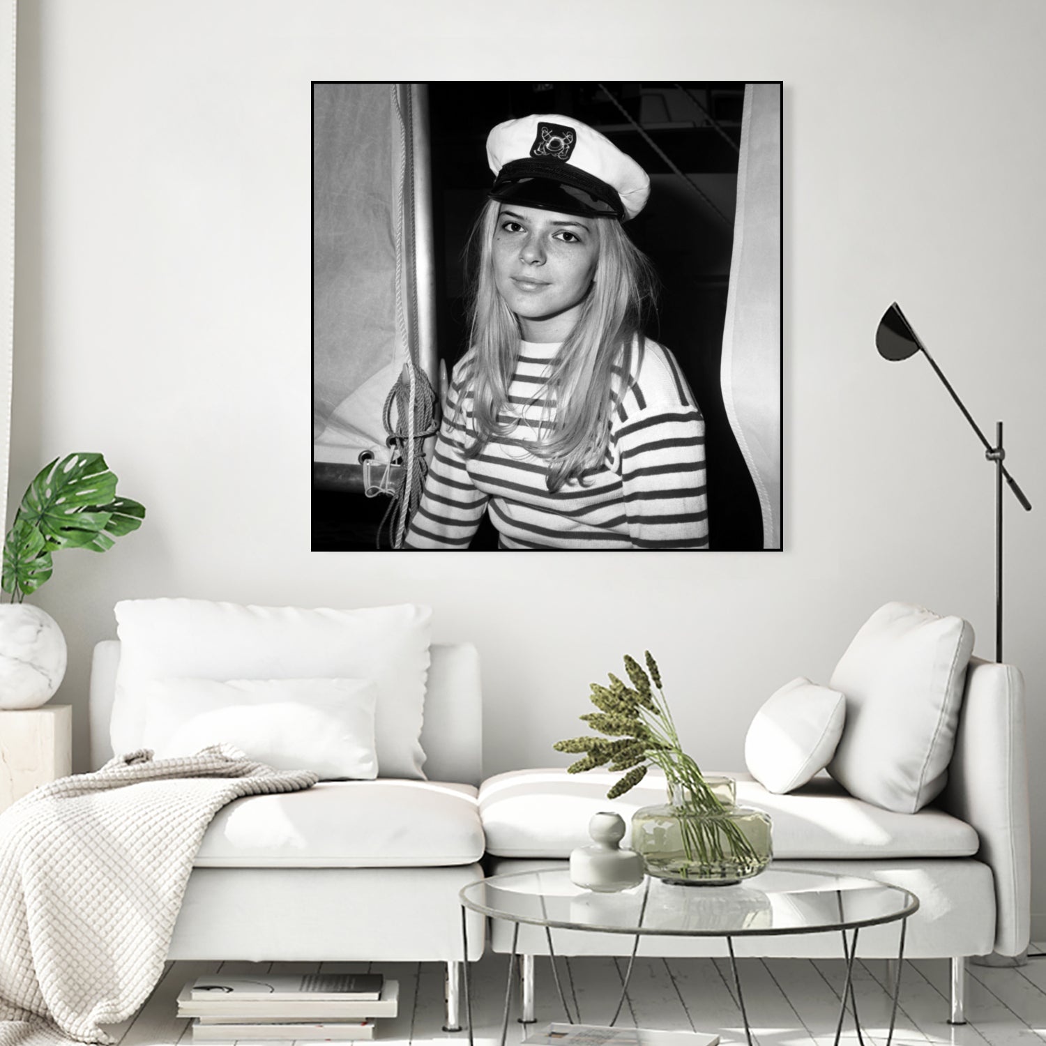French Singer France Gall With Sailor Suit at Sailing Show, Paris, 17th January 1968 by Bridgeman Images on GIANT ART - black and white photography