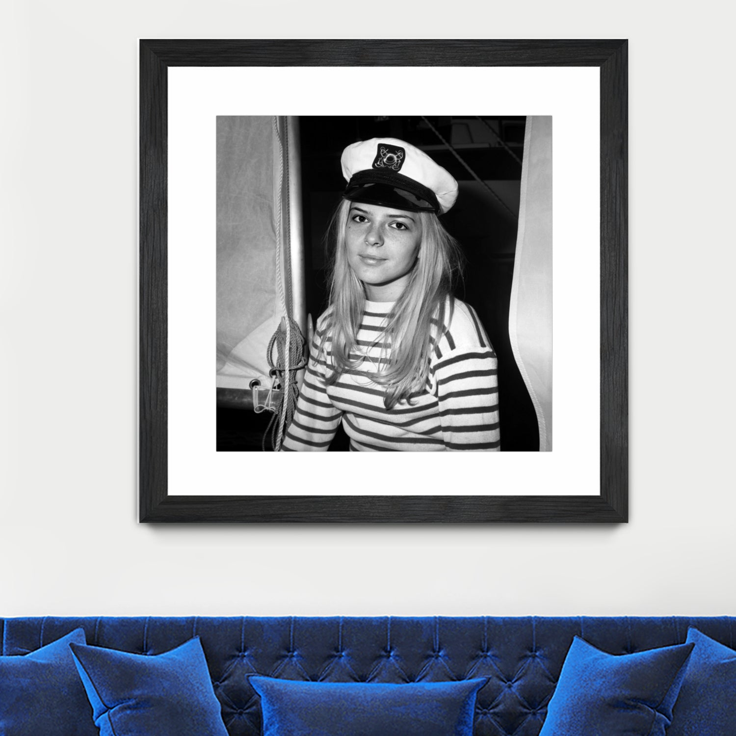 French Singer France Gall With Sailor Suit at Sailing Show, Paris, 17th January 1968 by Bridgeman Images on GIANT ART - black and white photography