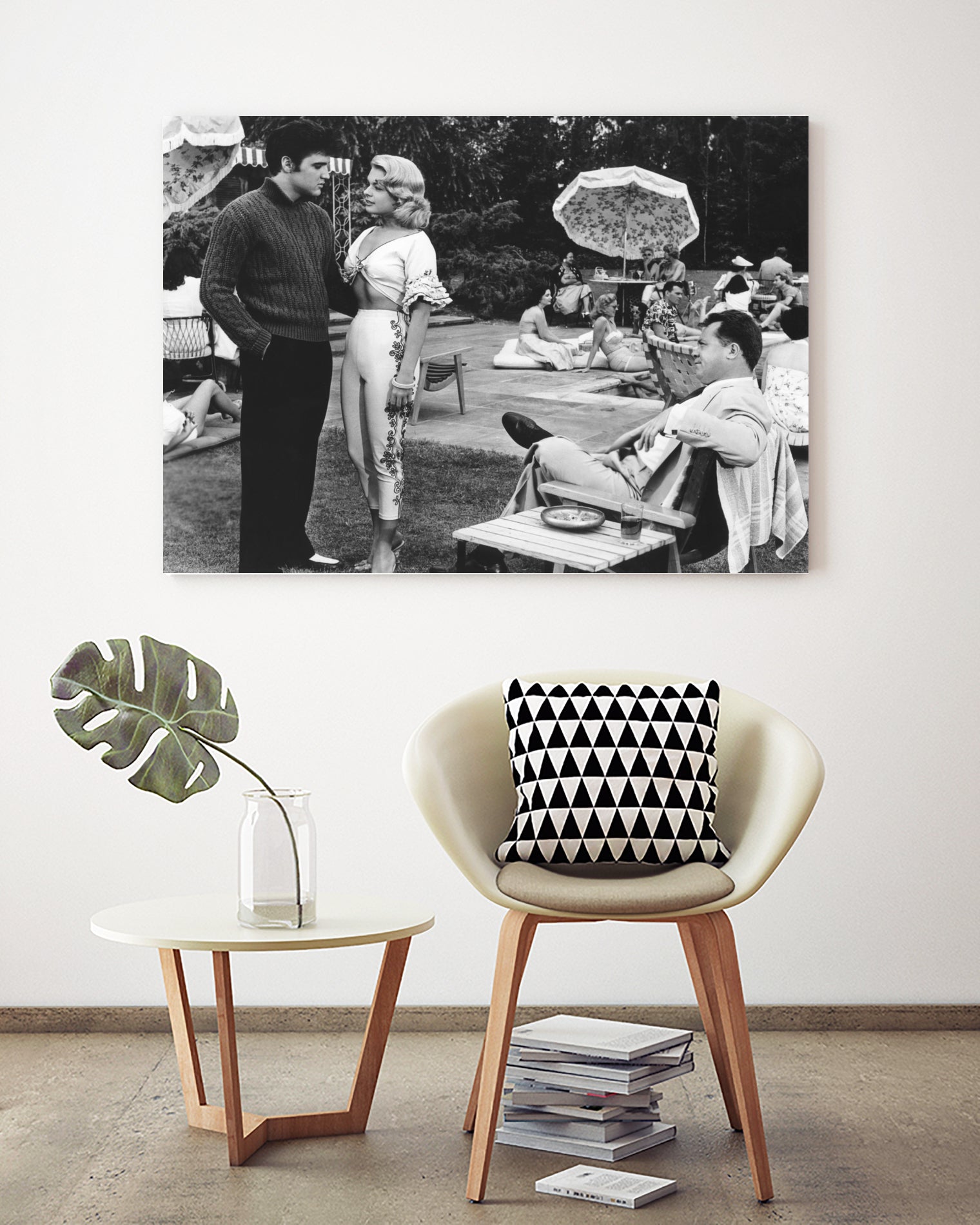 Elvis Presley, Jennifer Holden And Mickey Shaughnessy by Bridgeman on GIANT ART - black and white photography