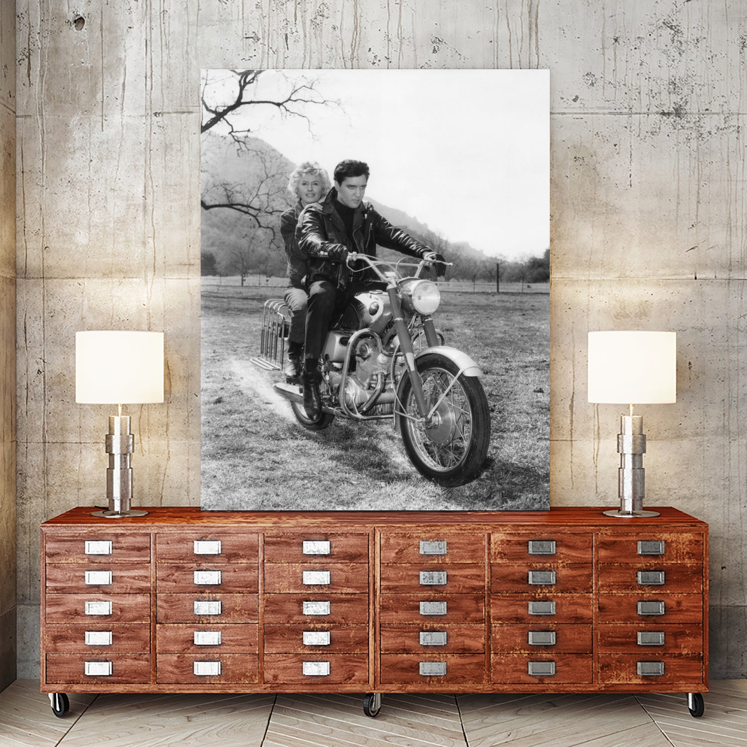 Barbara Stanwyck And Elvis Presley by Bridgeman Images on GIANT ART - black and white photography