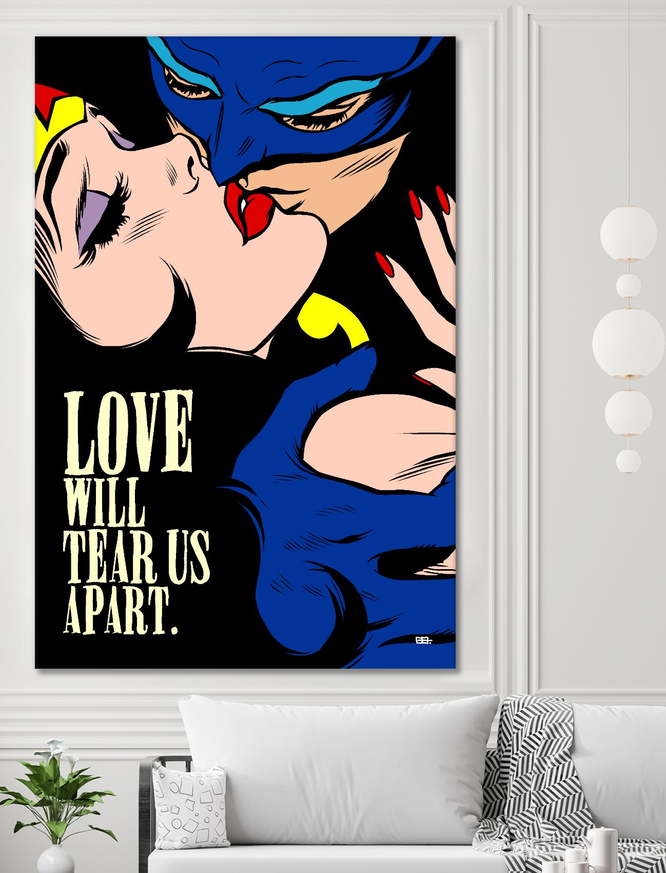 Love Vigilantes by Butcher Billy on GIANT ART - red digital batman kissing