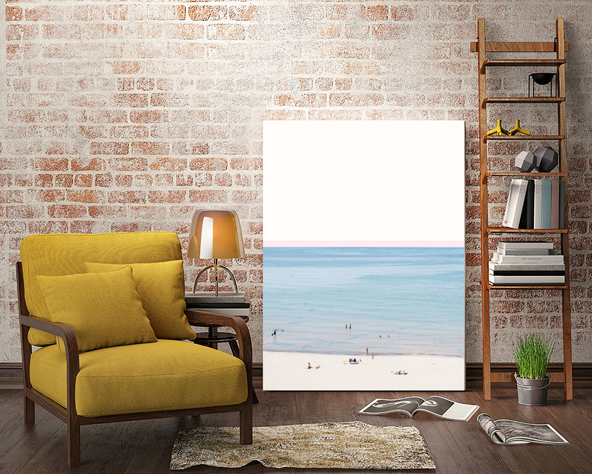 A day at the beach by 83 oranges on GIANT ART - blue coastal beach