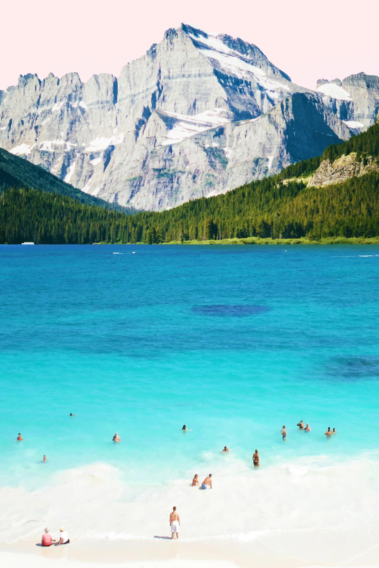 Summer Vibes by 83 Oranges on GIANT ART - blue digital mountain