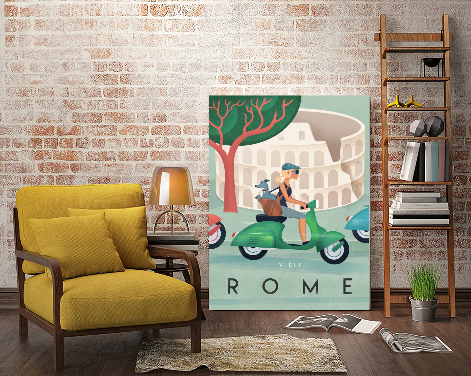Visit Rome Vintage Art by Martin Wickstrom on GIANT ART