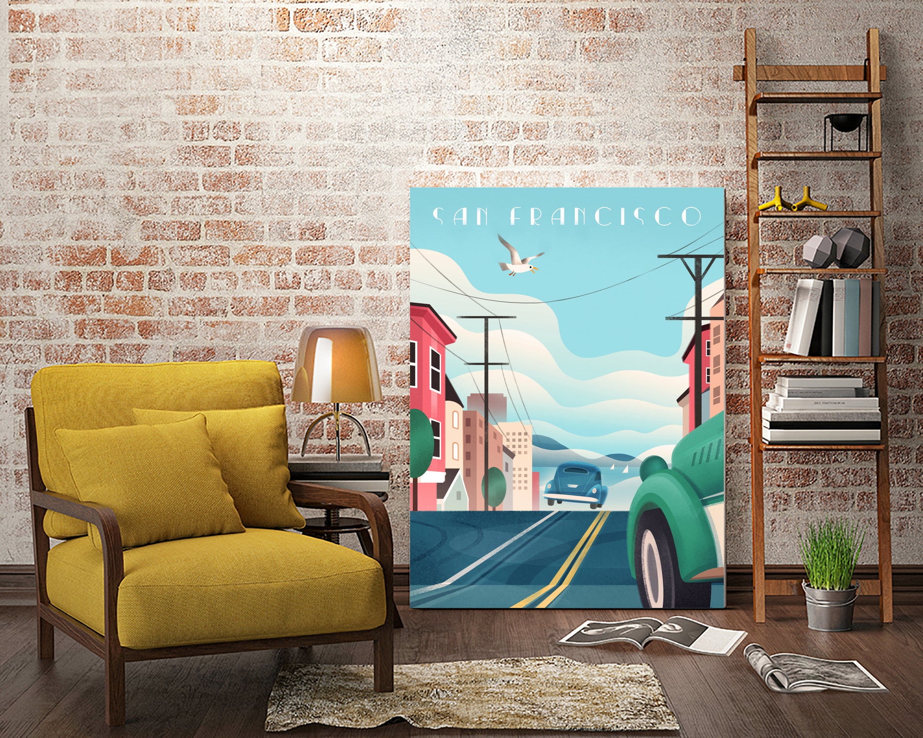 Art Deco San Francisco Car Chase by Martin Wickstrom on GIANT ART