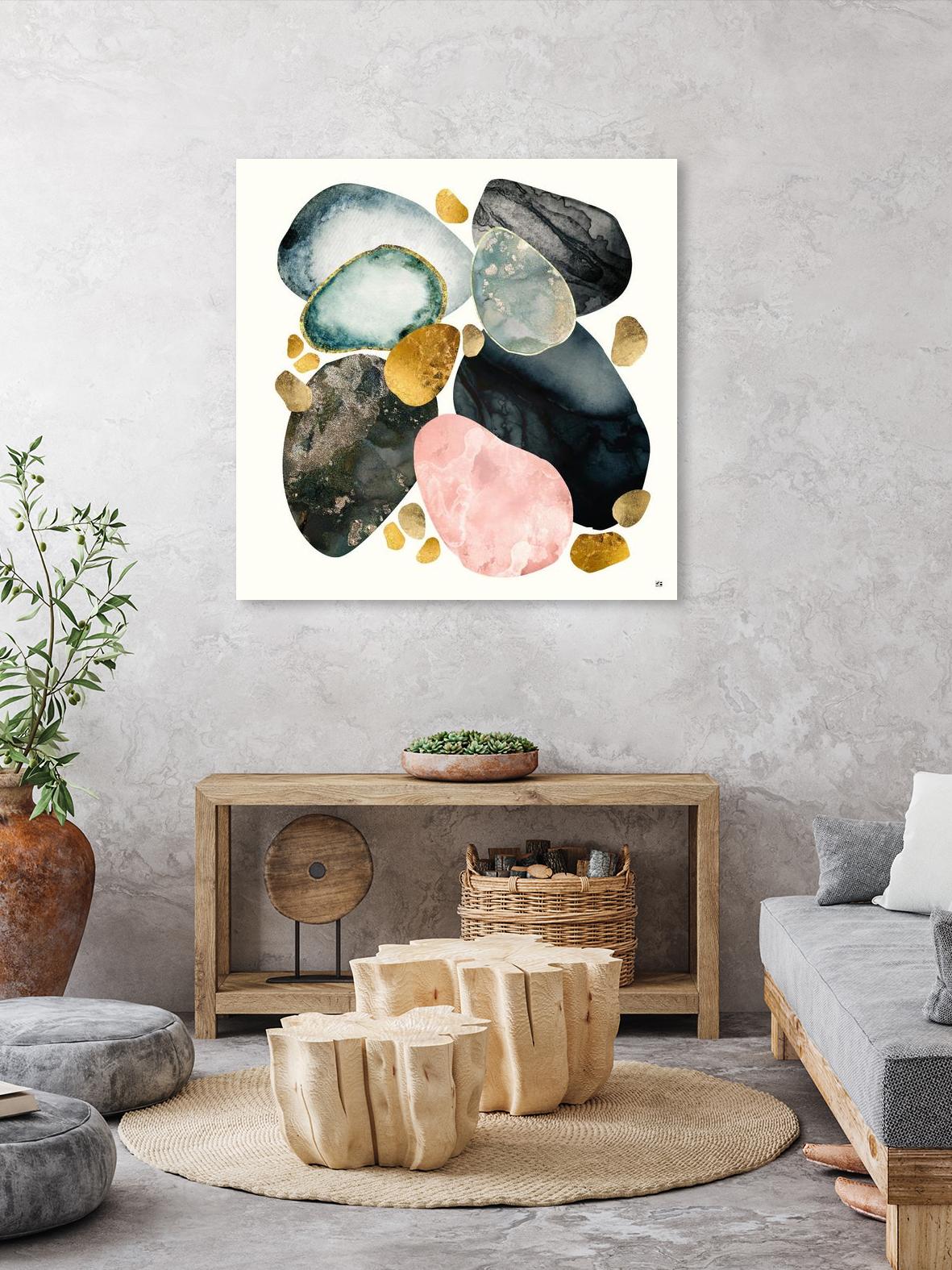 Pebble Abstract by SpaceFrog Designs on GIANT ART - gold shapes