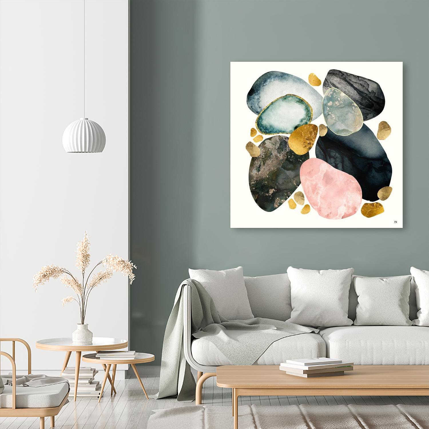 Pebble Abstract by SpaceFrog Designs on GIANT ART - gold shapes