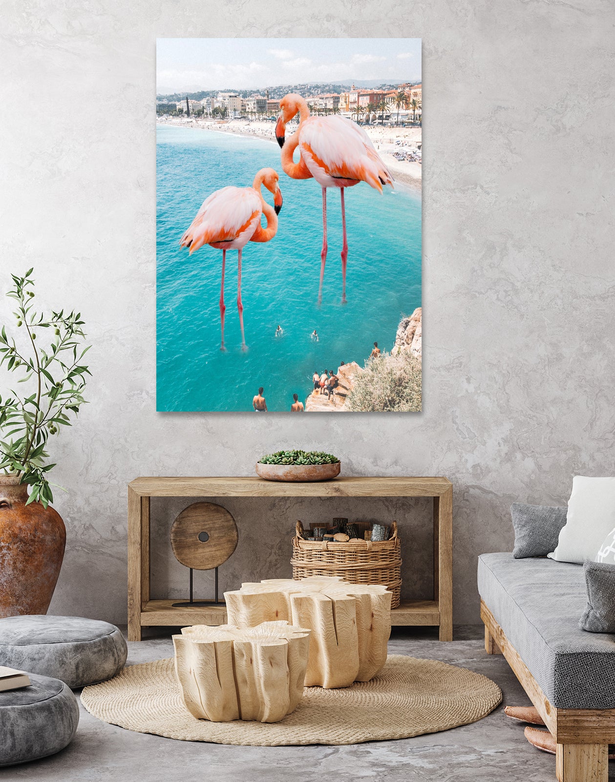 Flamingo on City Beach by Creativeaxle on GIANT ART