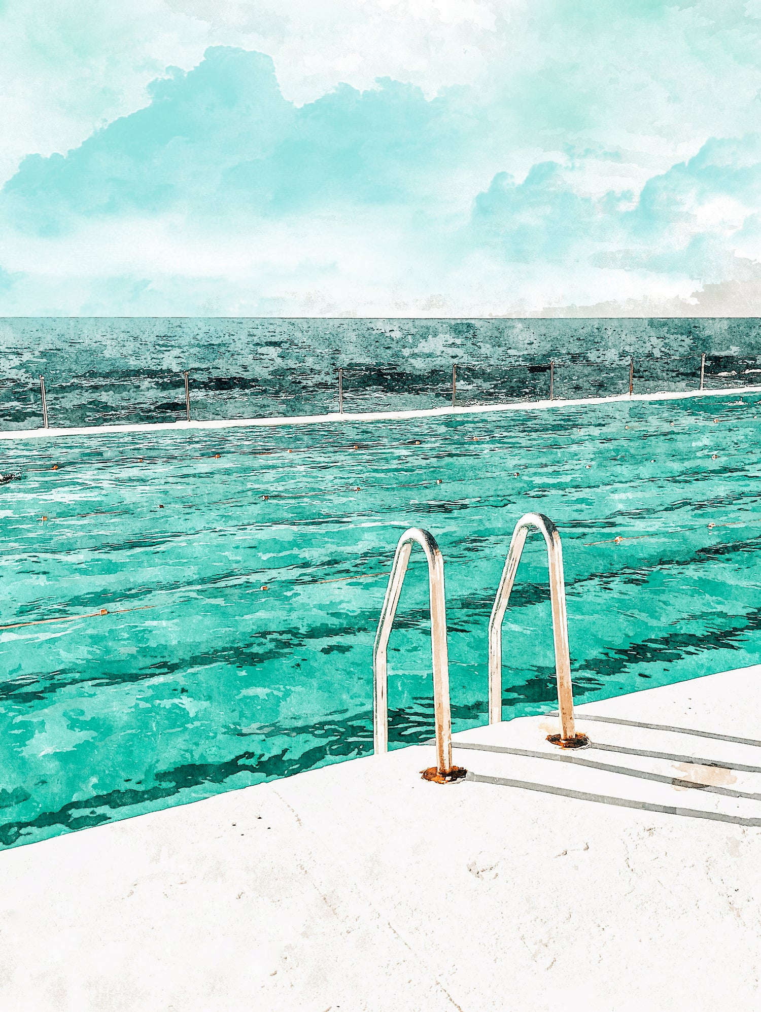 Break Away by 83 Oranges on GIANT ART - bleu digital pool