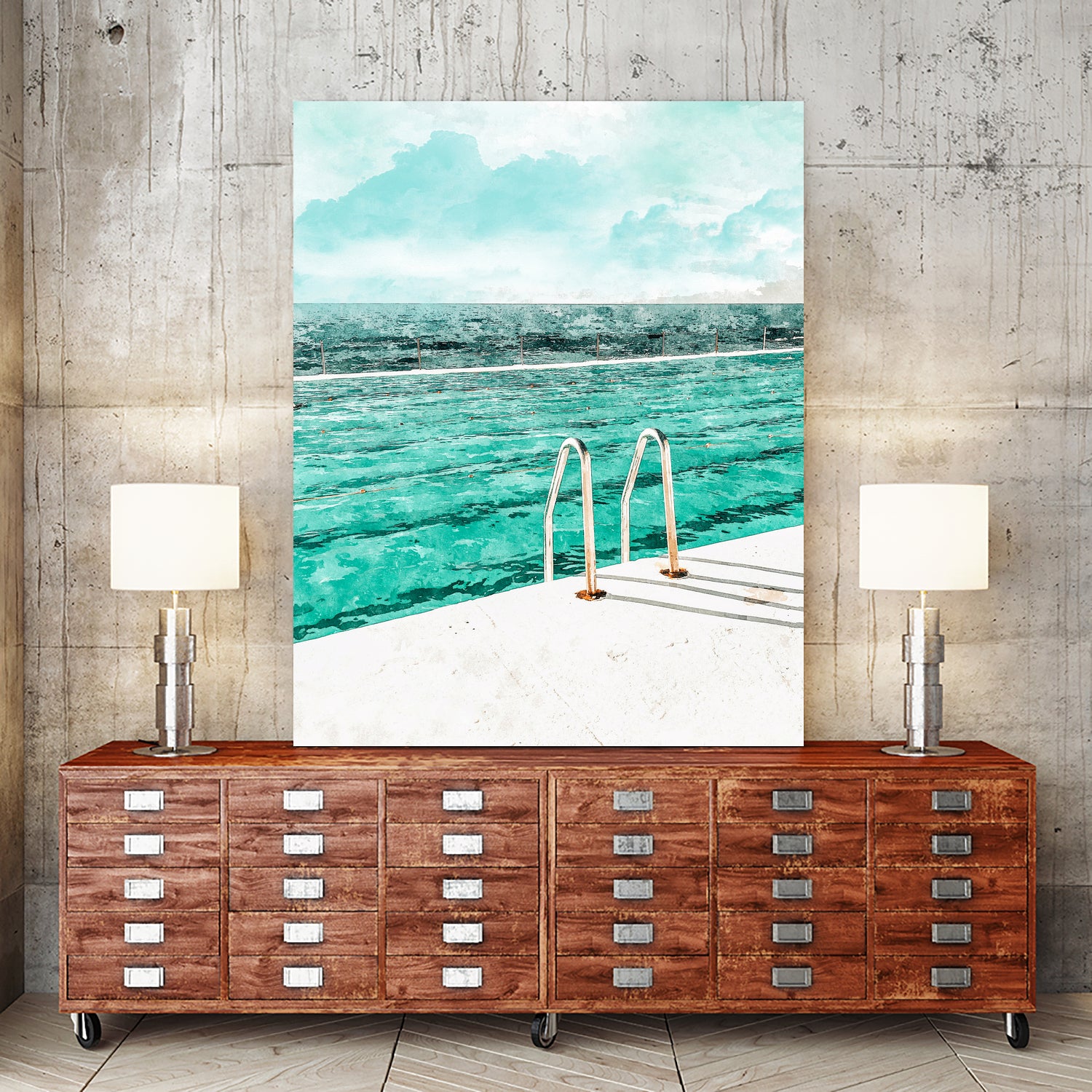 Break Away by 83 Oranges on GIANT ART - bleu digital pool