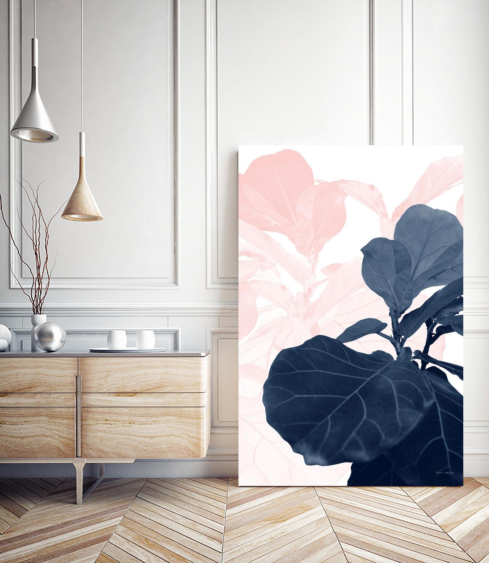 Blush Blue Fiddle Leaf Dream #1 #tropical #decor #art by Anita's & Bella's Art on GIANT ART