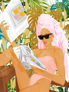 Vacay News by 83 Oranges on GIANT ART - white digital women reading
