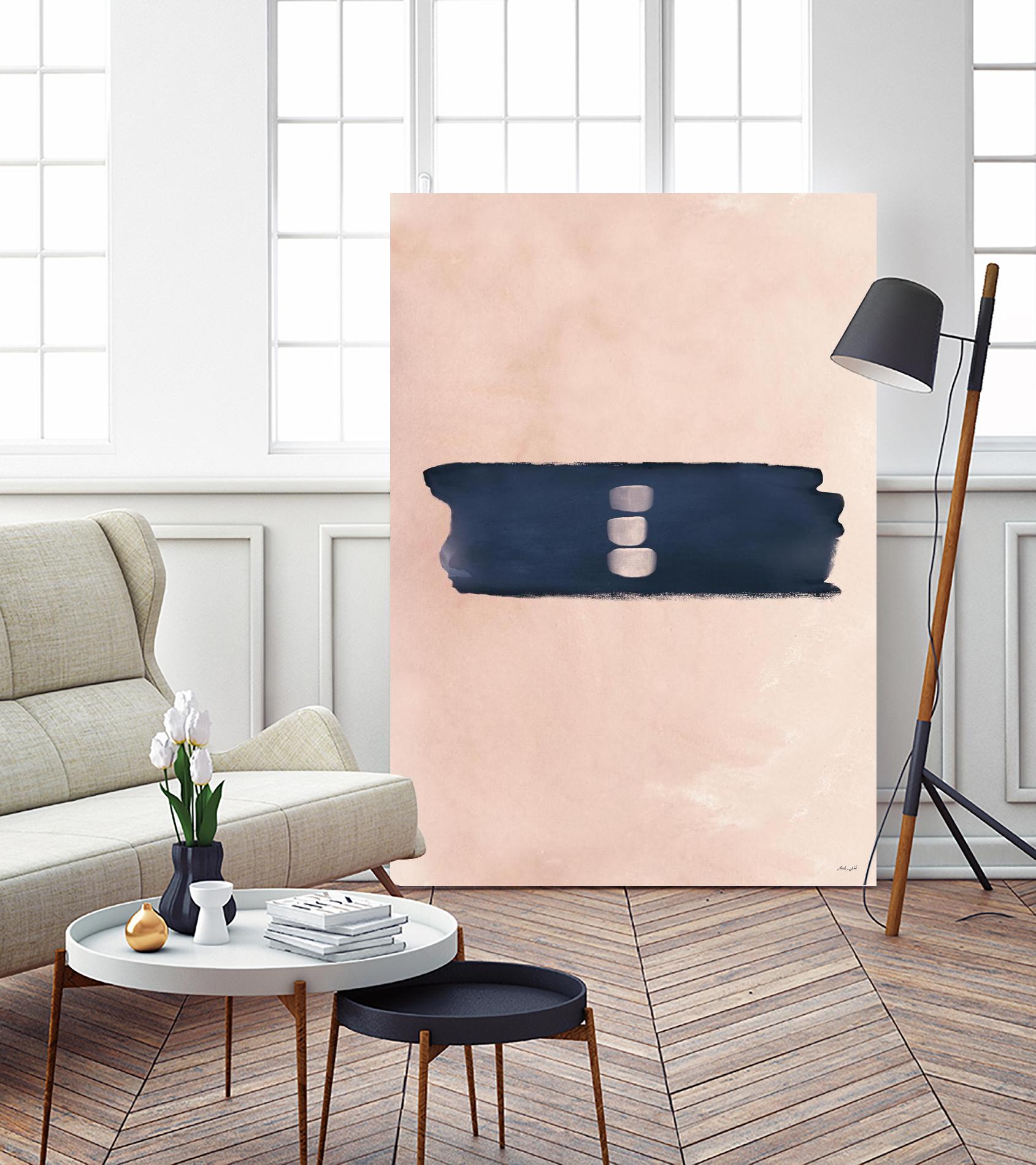 Blush & Navy Shapes II Contemporary Art Study by Nordic Print Studio on GIANT ART