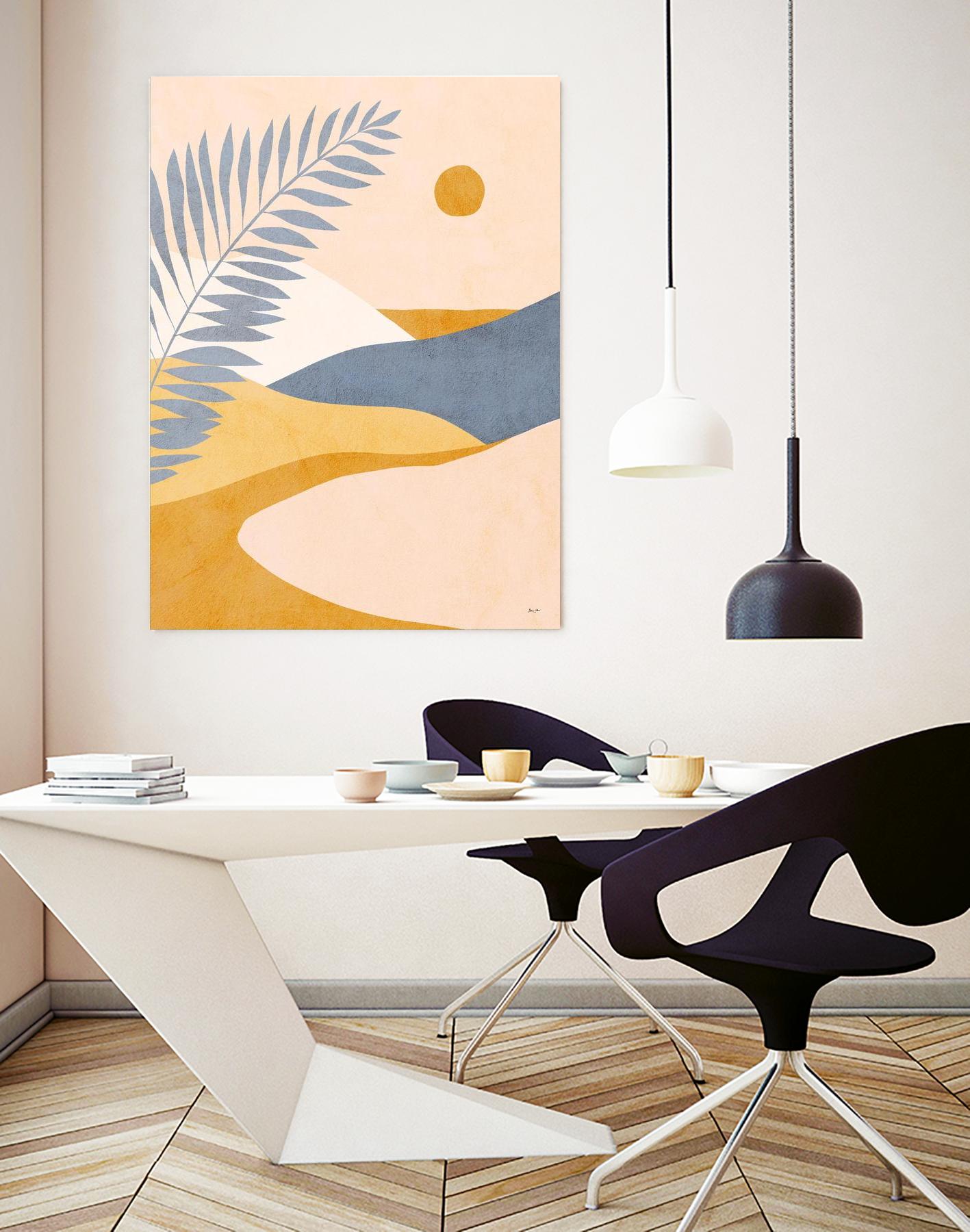 Mid Mod Tropical Summer Landscape by Dominique Vari on GIANT ART