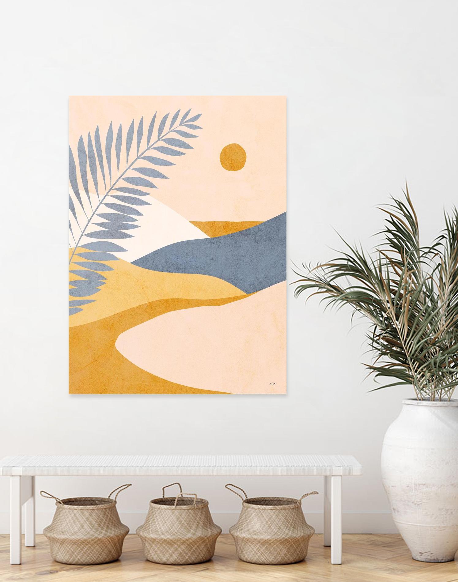 Mid Mod Tropical Summer Landscape by Dominique Vari on GIANT ART