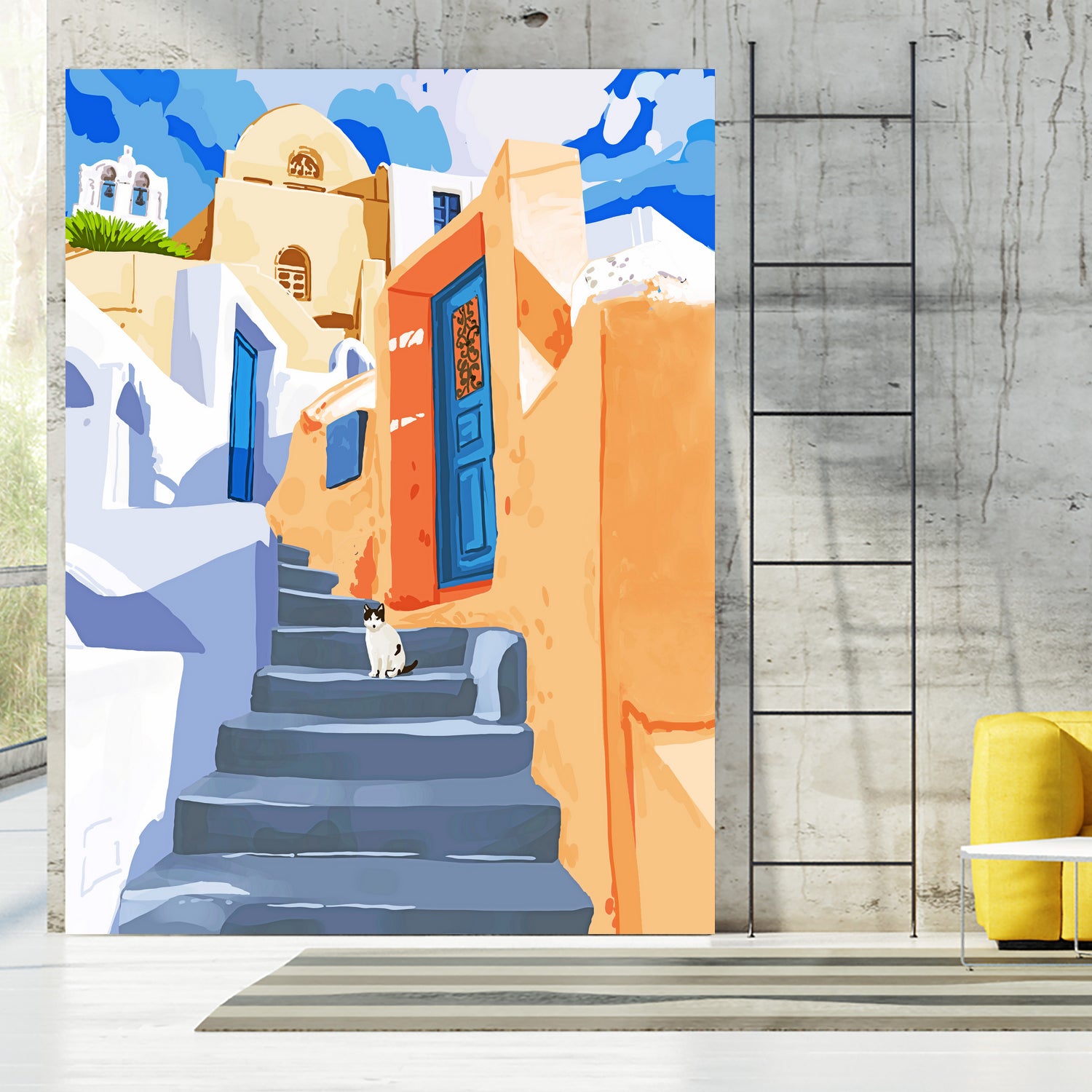 Cat in Greece by 83 Oranges on GIANT ART - orange digital greece