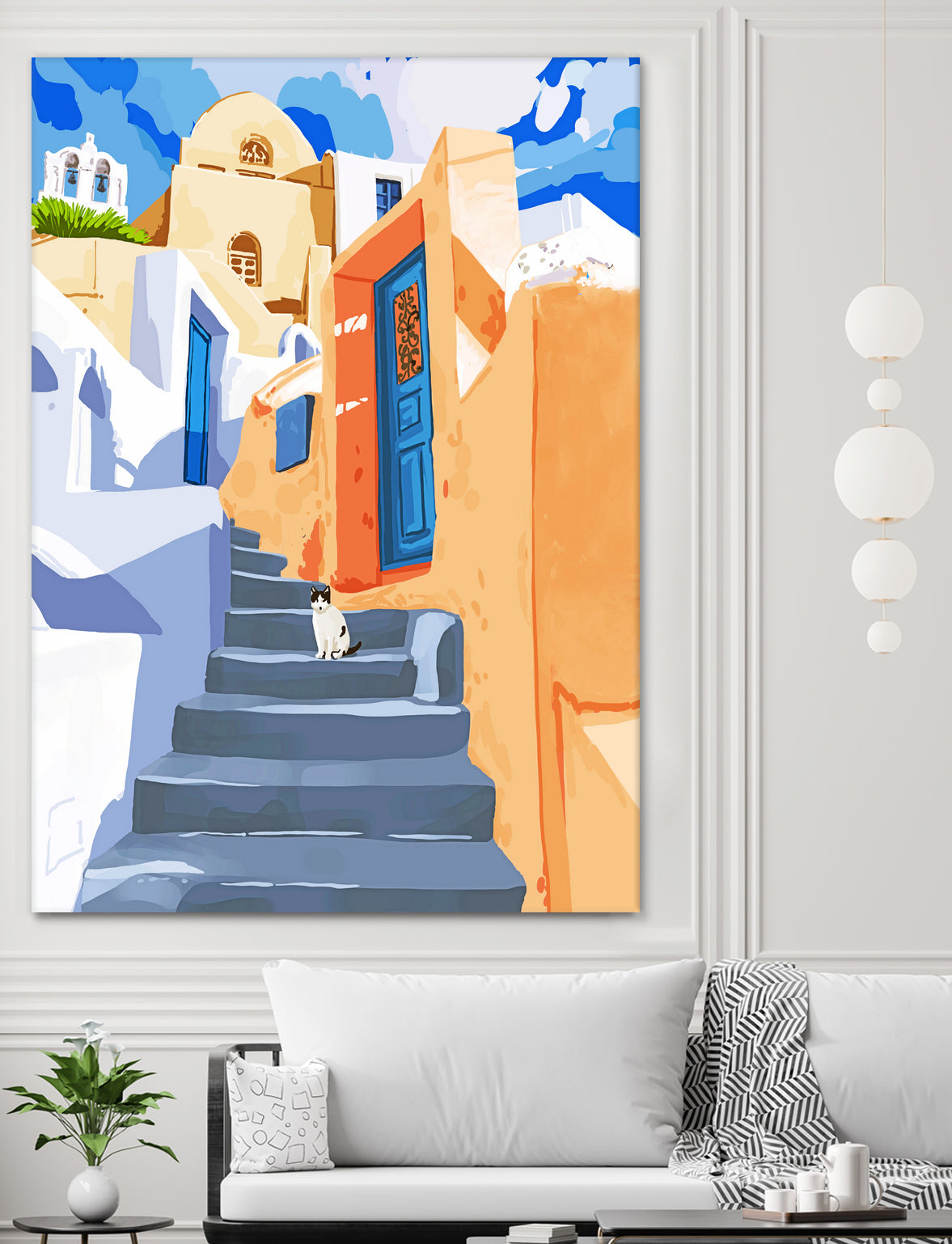 Cat in Greece by 83 Oranges on GIANT ART - orange digital greece
