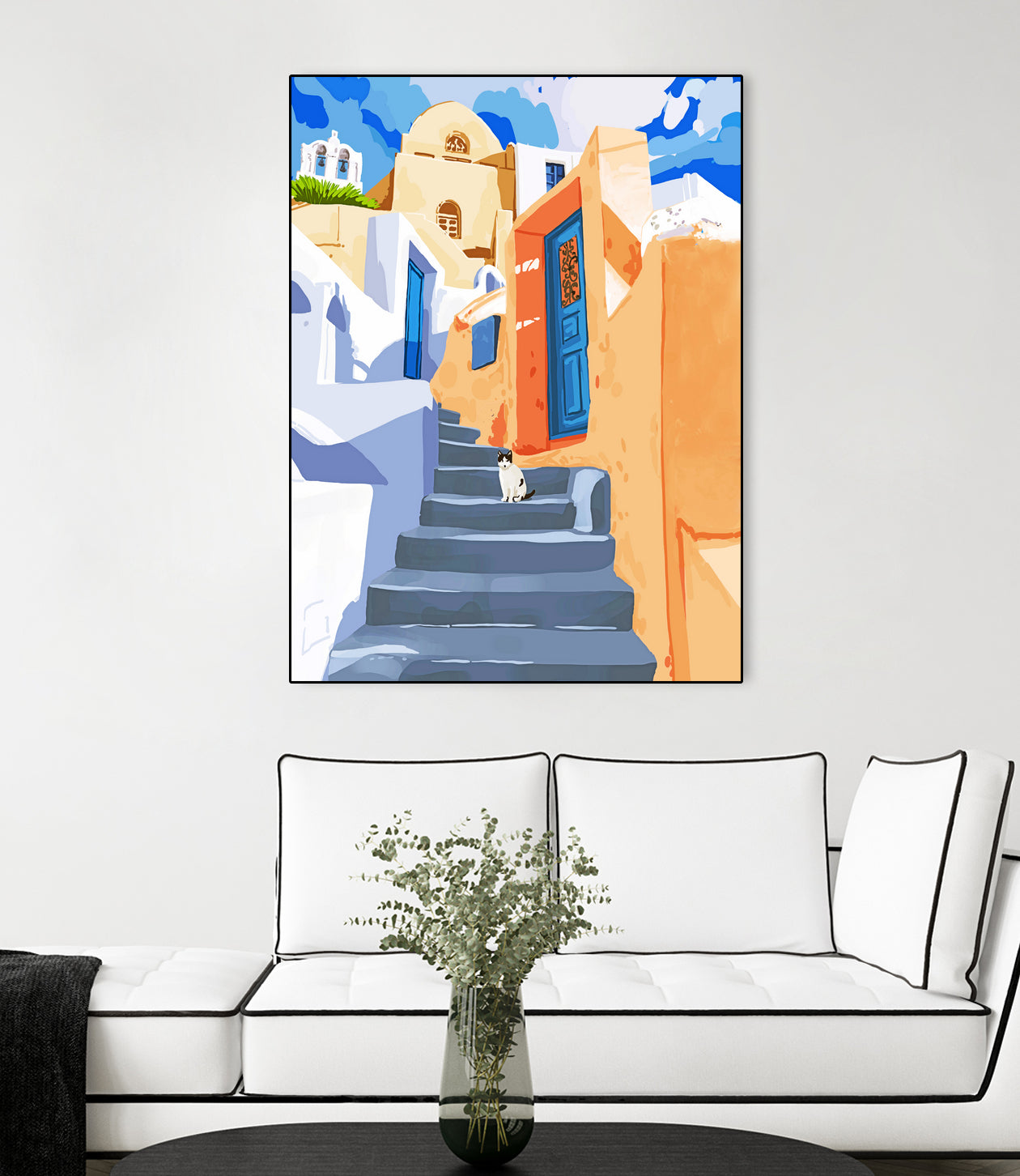 Cat in Greece by 83 Oranges on GIANT ART - orange digital greece