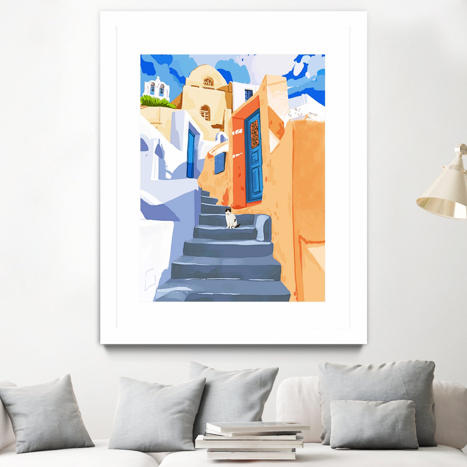 Cat in Greece by 83 Oranges on GIANT ART - orange digital greece