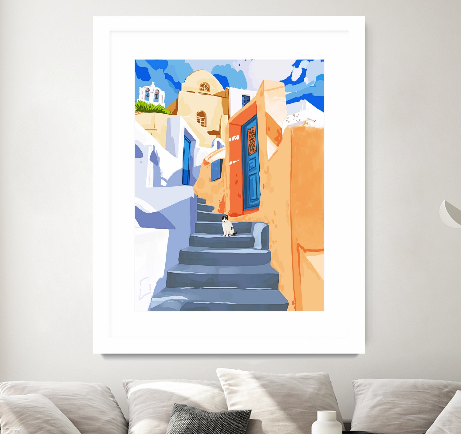 Cat in Greece by 83 Oranges on GIANT ART - orange digital greece