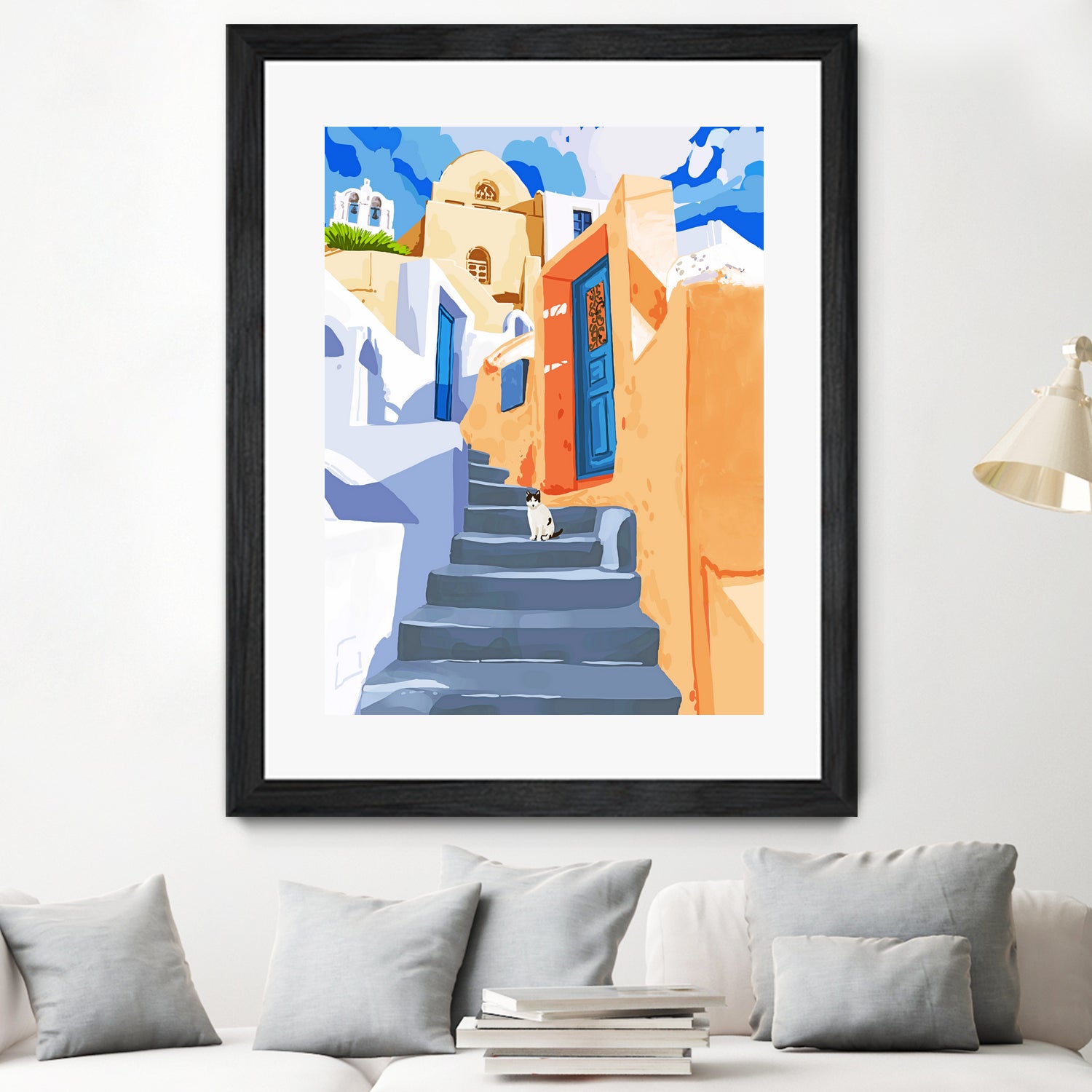 Cat in Greece by 83 Oranges on GIANT ART - orange digital greece