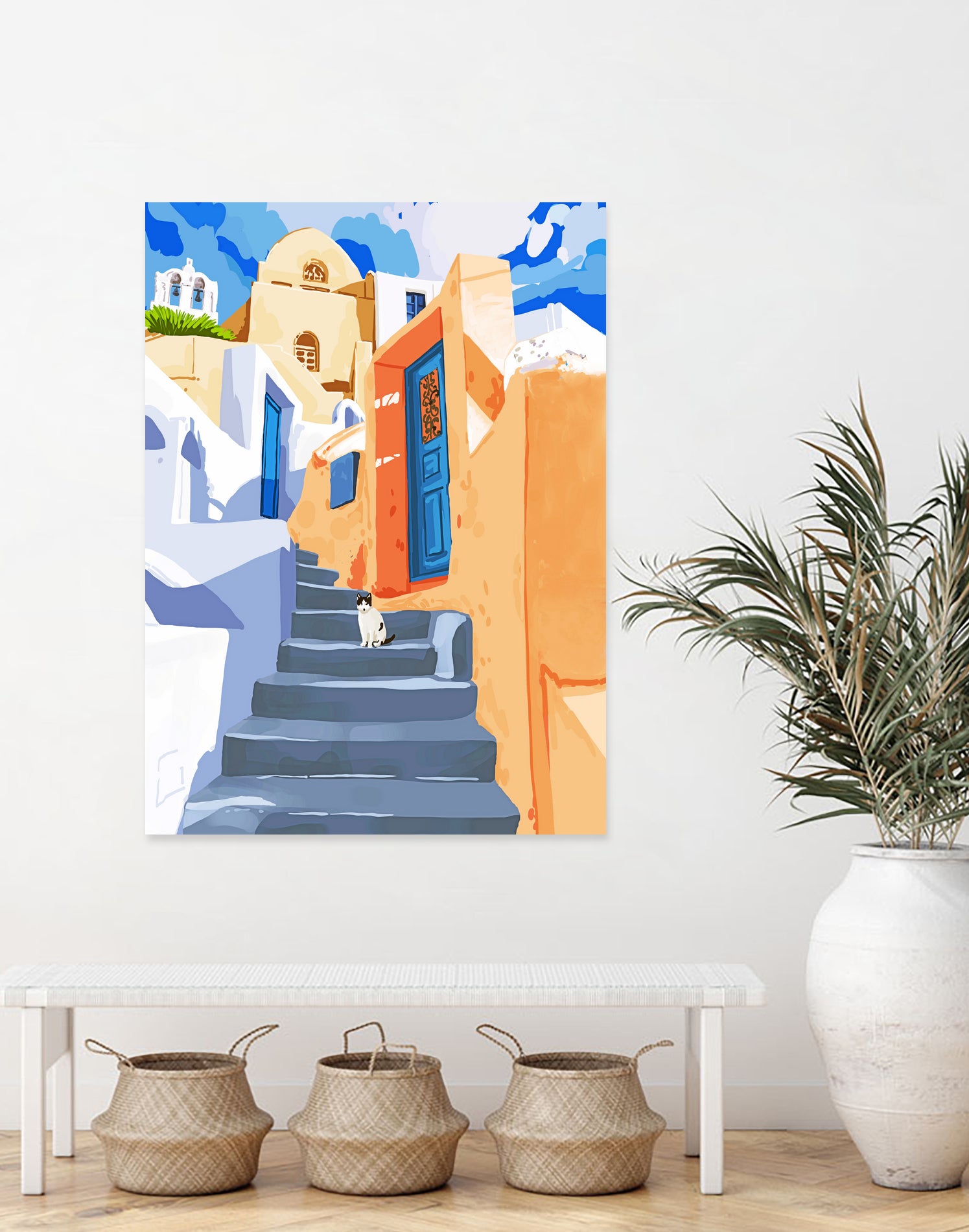 Cat in Greece by 83 Oranges on GIANT ART - orange digital greece