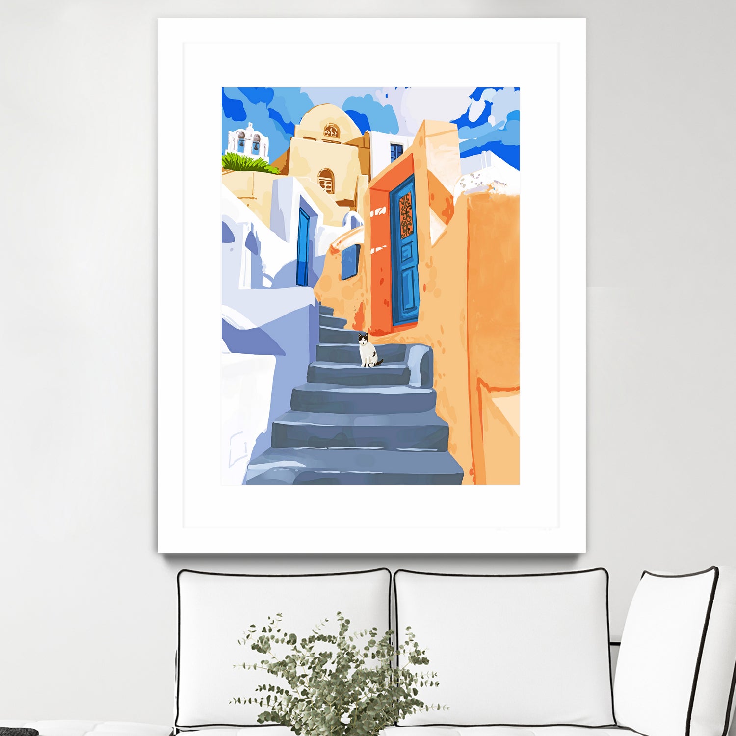 Cat in Greece by 83 Oranges on GIANT ART - orange digital greece