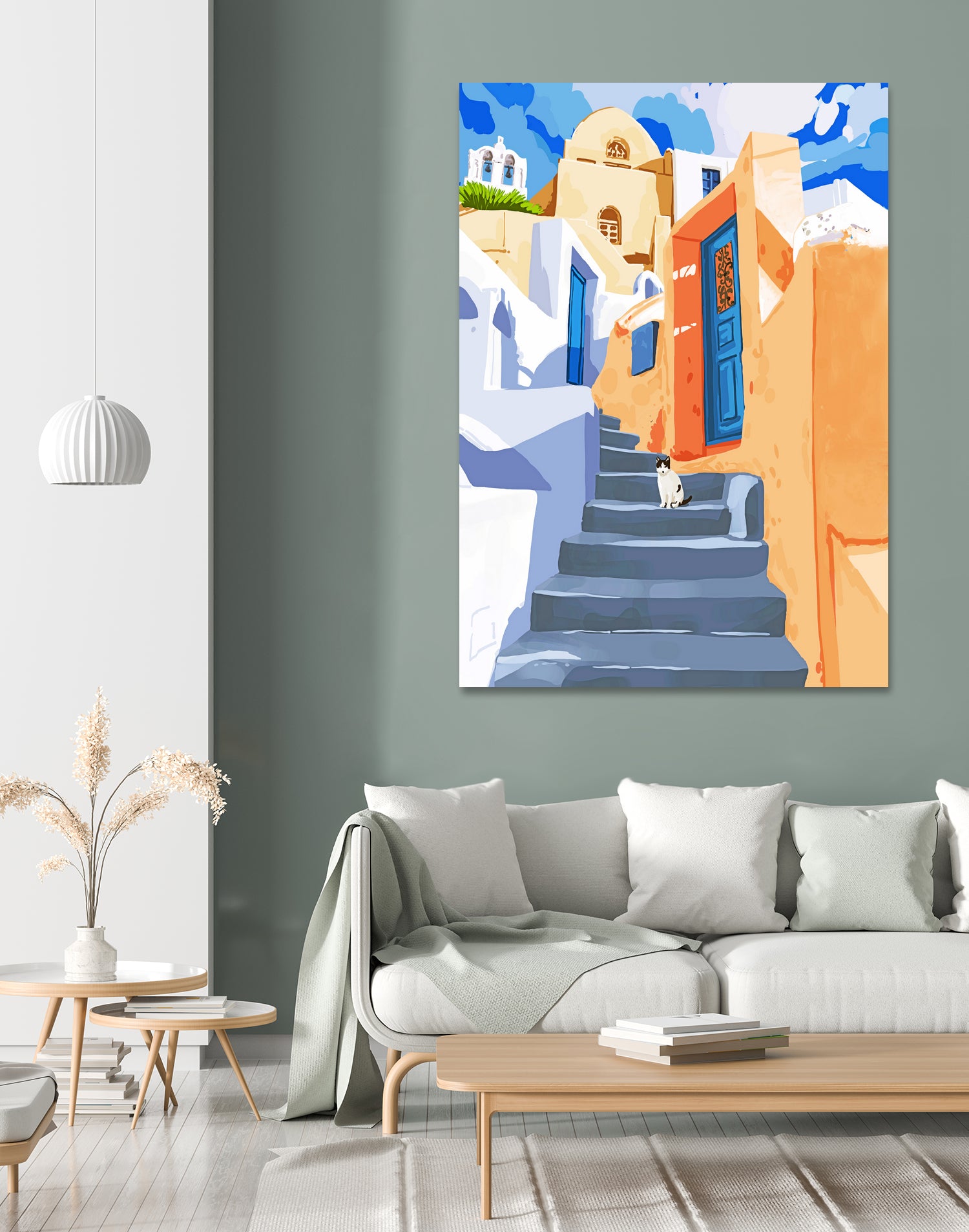 Cat in Greece by 83 Oranges on GIANT ART - orange digital greece