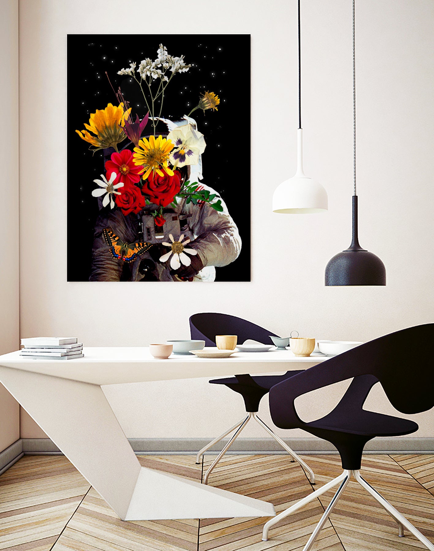 Astronaut with Flowers by Edson Ramos on GIANT ART