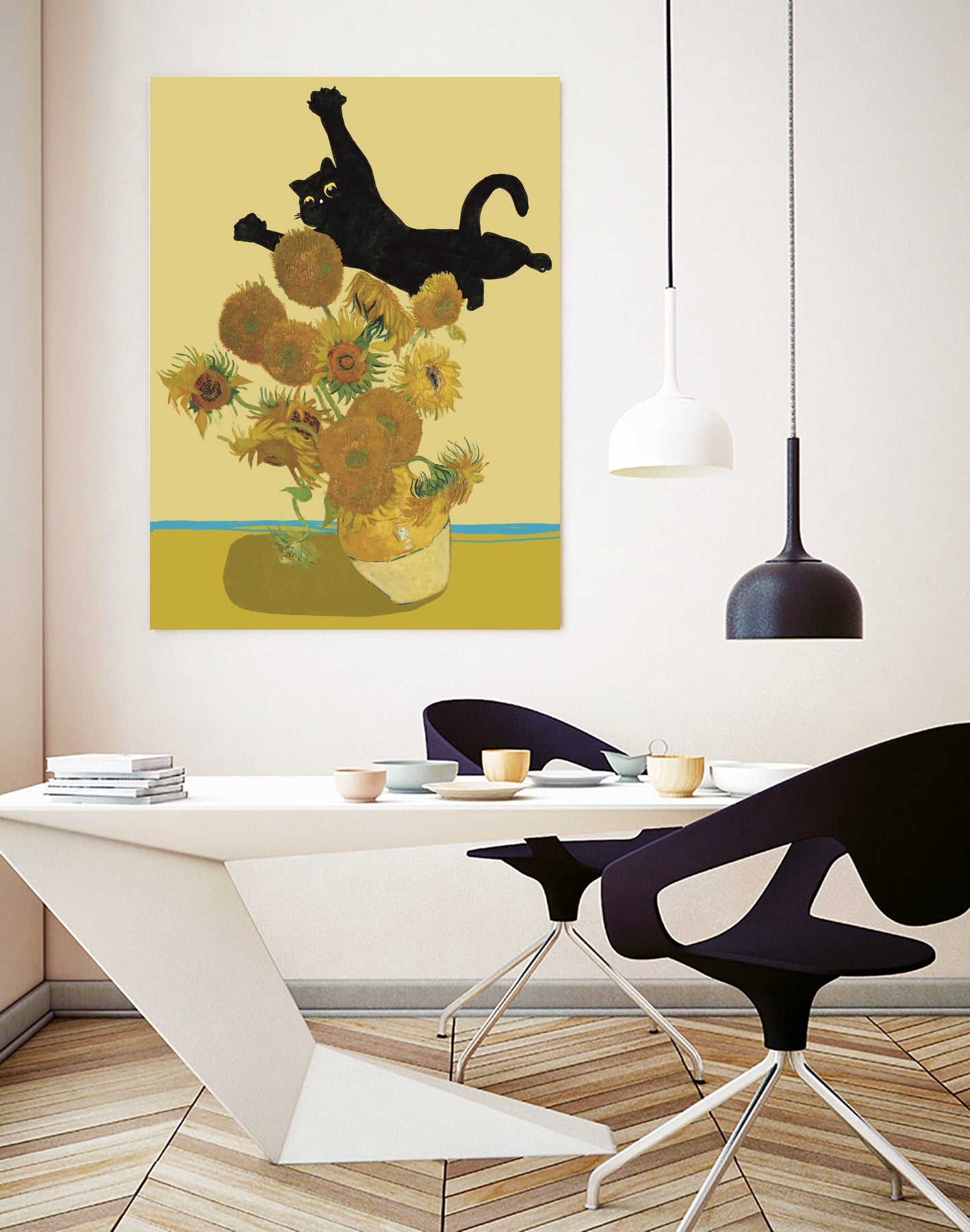 Cat in Sunflower by Edson Ramos on GIANT ART