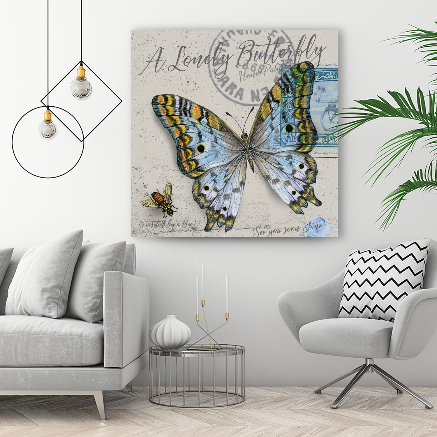 Lonely Butterfly Blue by David Loblaw on GIANT ART - blue photo illustration
