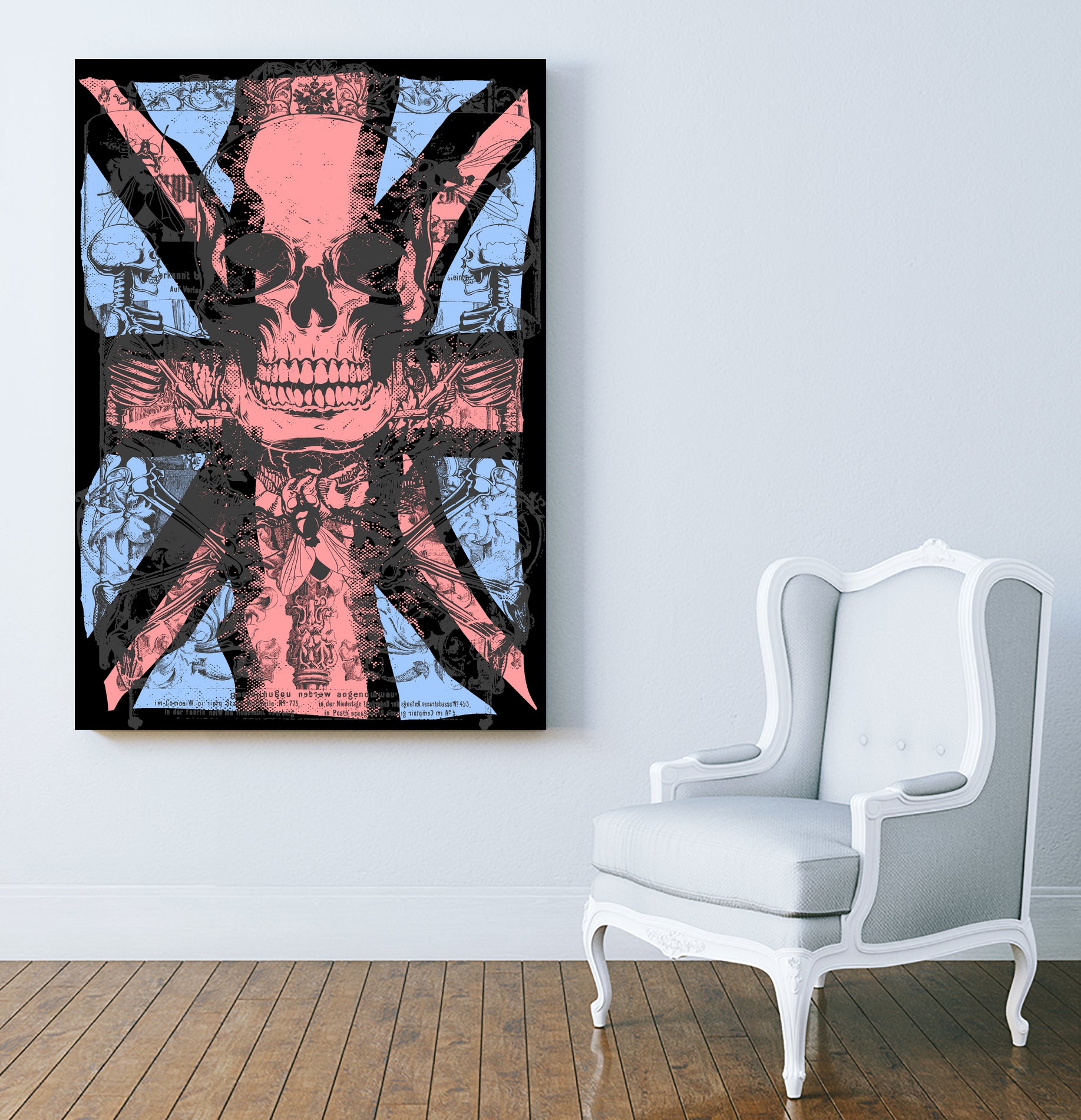english flag skull by Sergio Marques on GIANT ART - red mixed media
