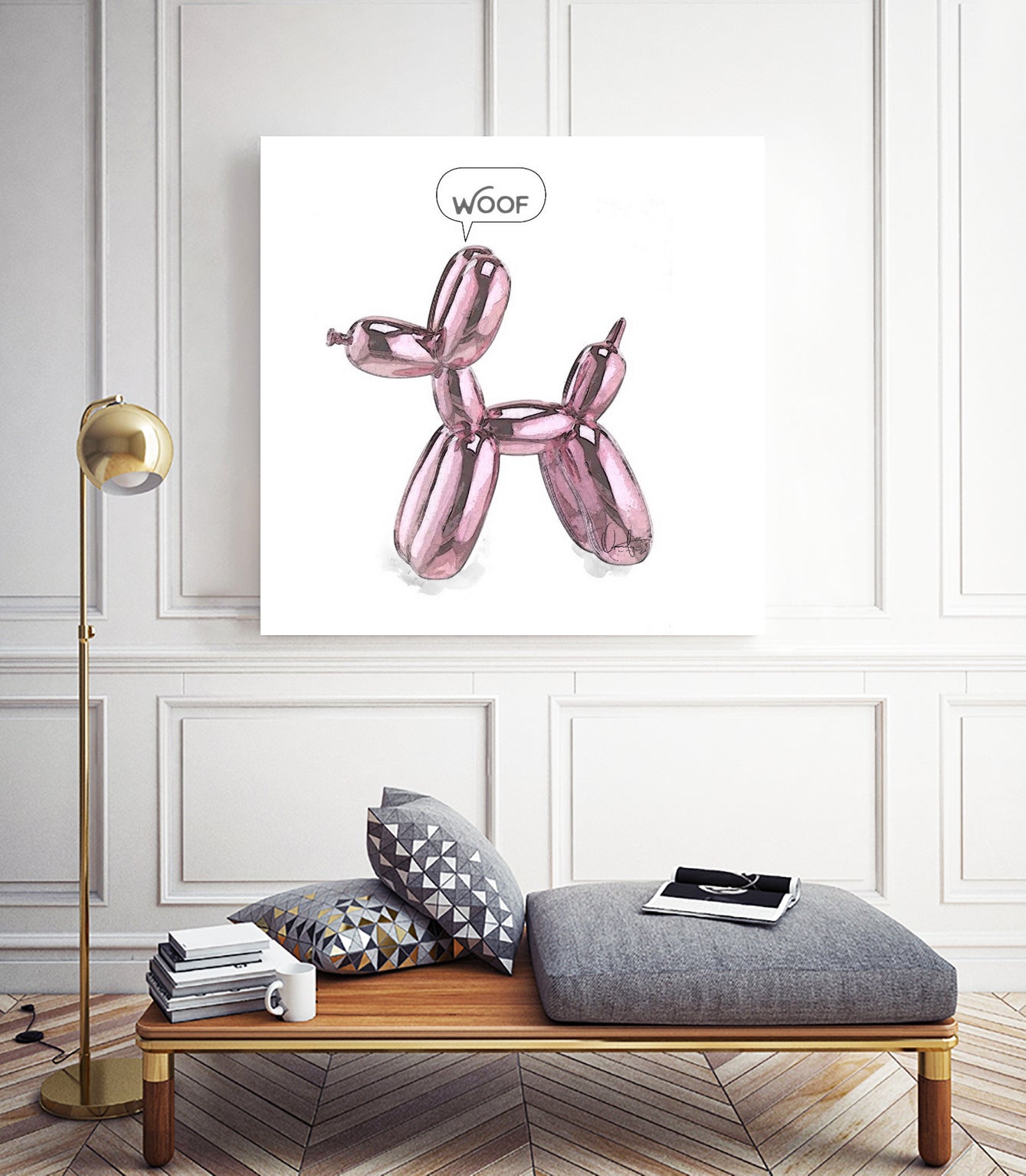 Wolfy by Oriana Cordero on GIANT ART - pink vector illustration