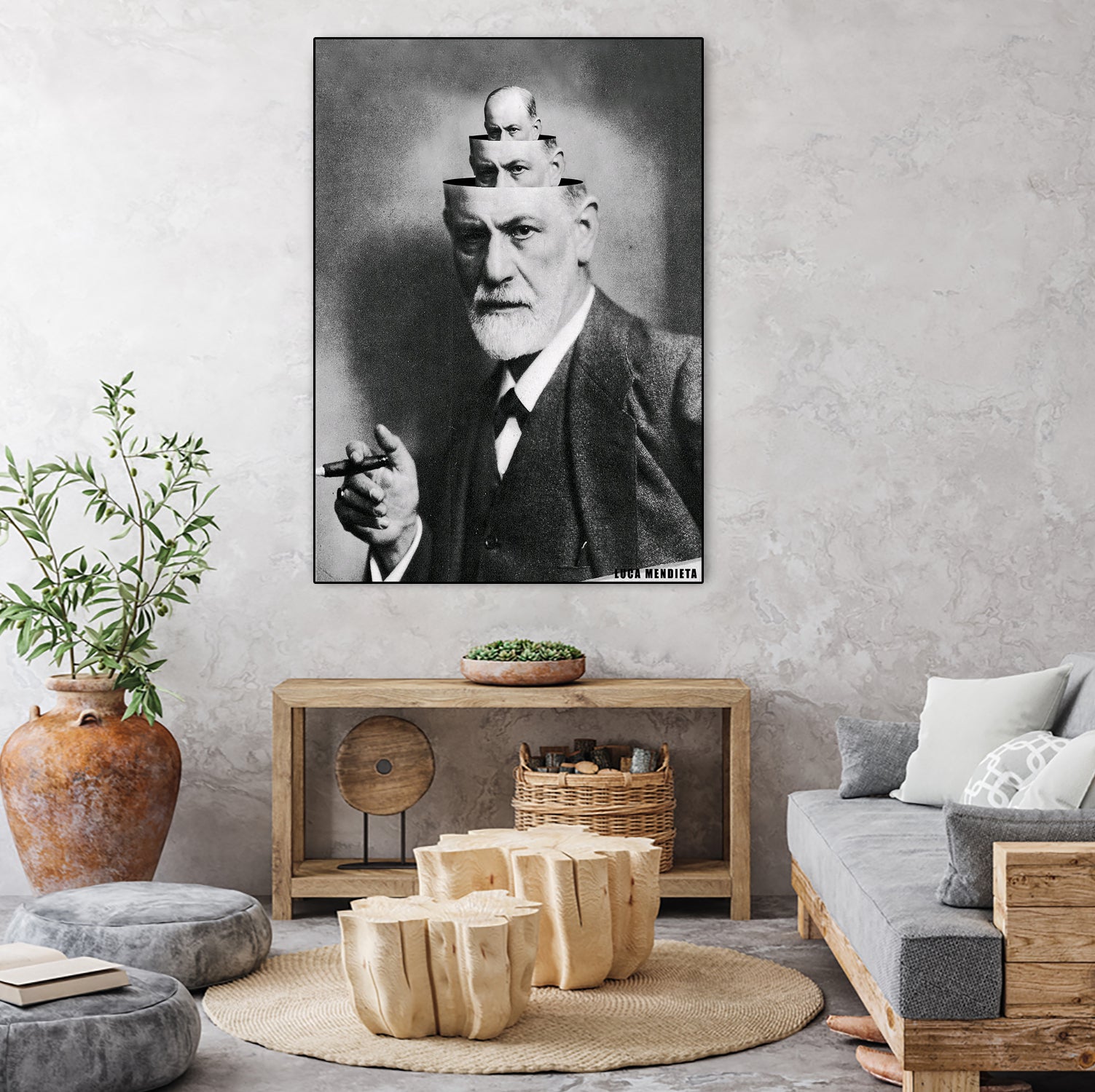 Sigmund Freud by Luca Mendieta on GIANT ART - white photo manipulation