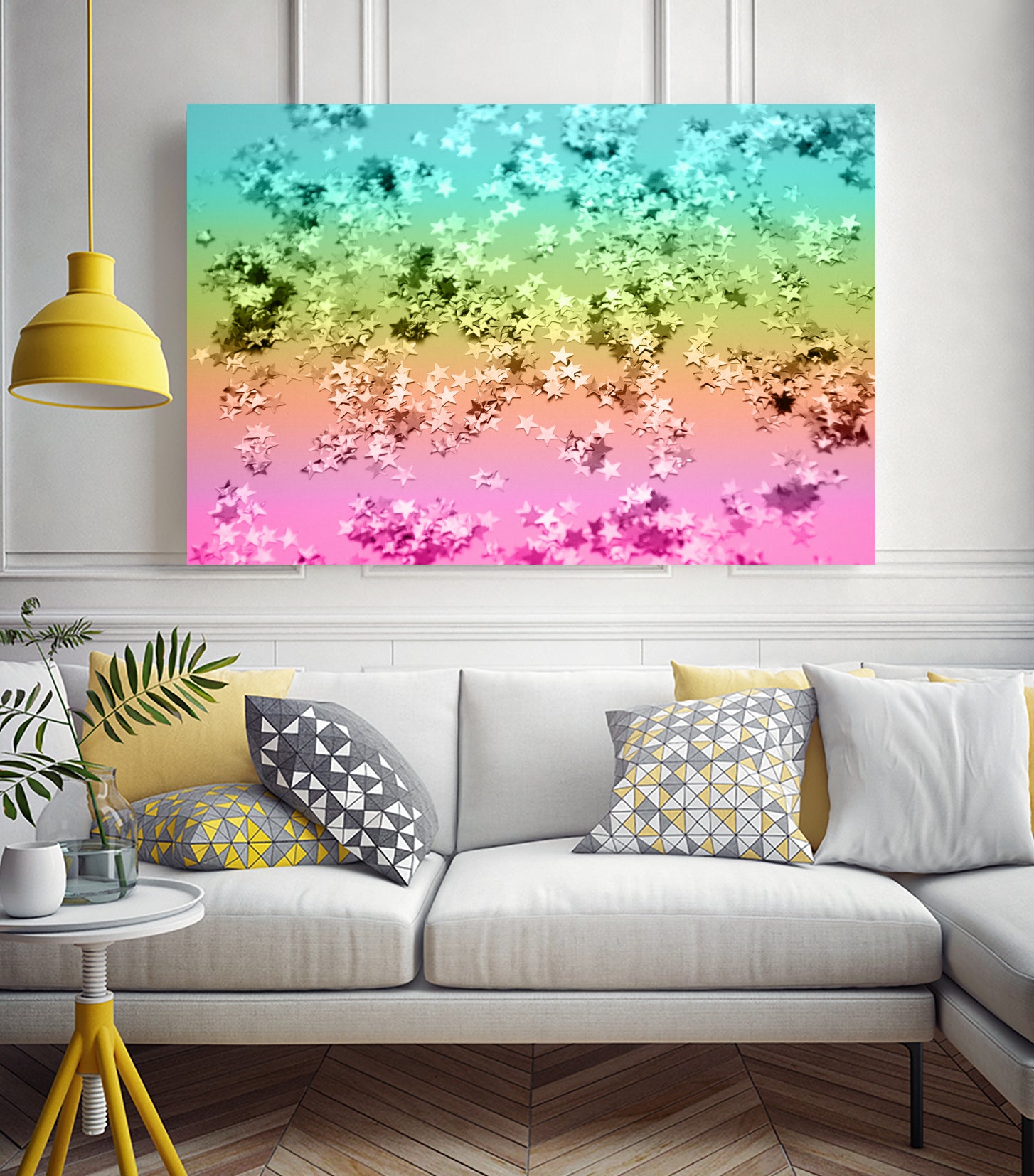 Rainbow Stars Glitter #1 #shiny #decor #art by Anita & Bella Jantz on GIANT ART - yellow photo manipulation