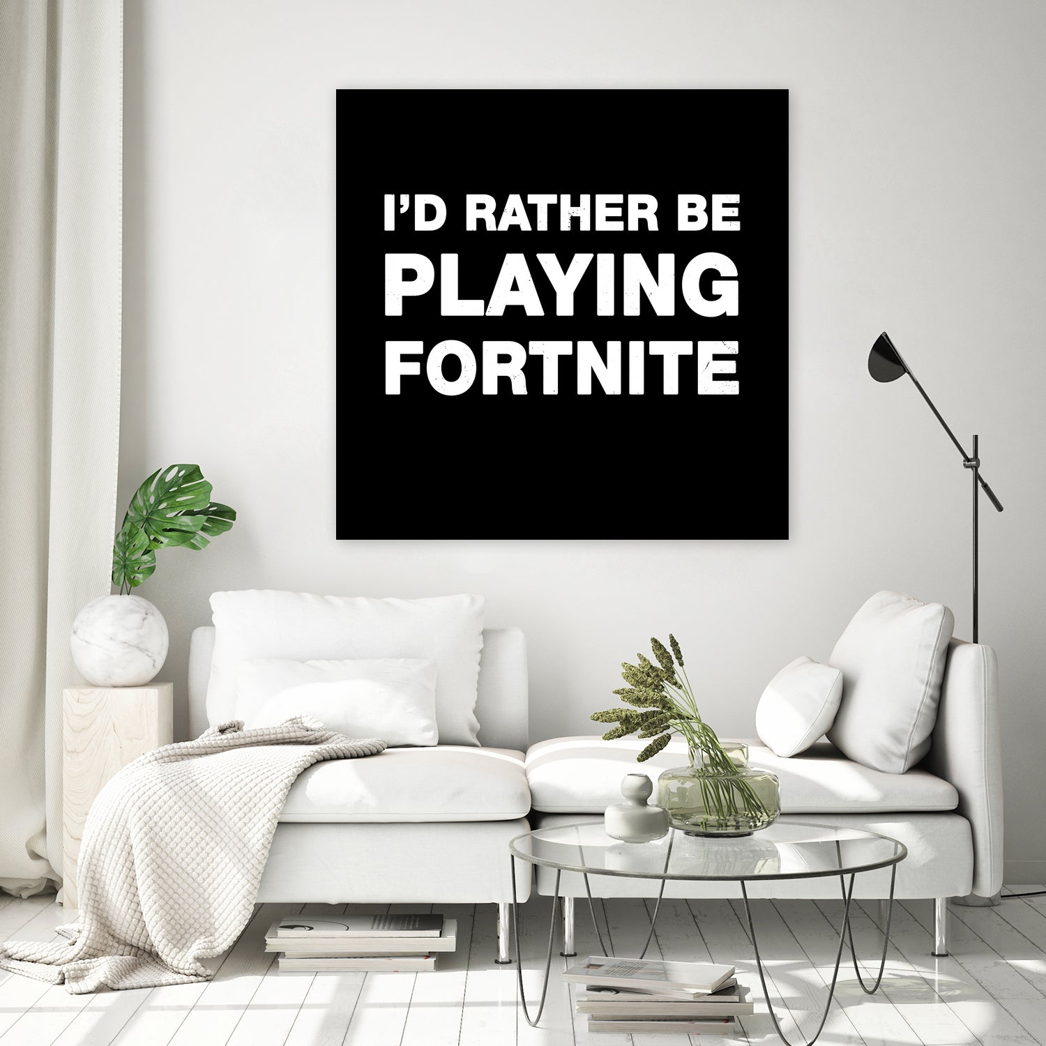 I'd rather be playing Fortnite by Cattoc C on GIANT ART - blue typography