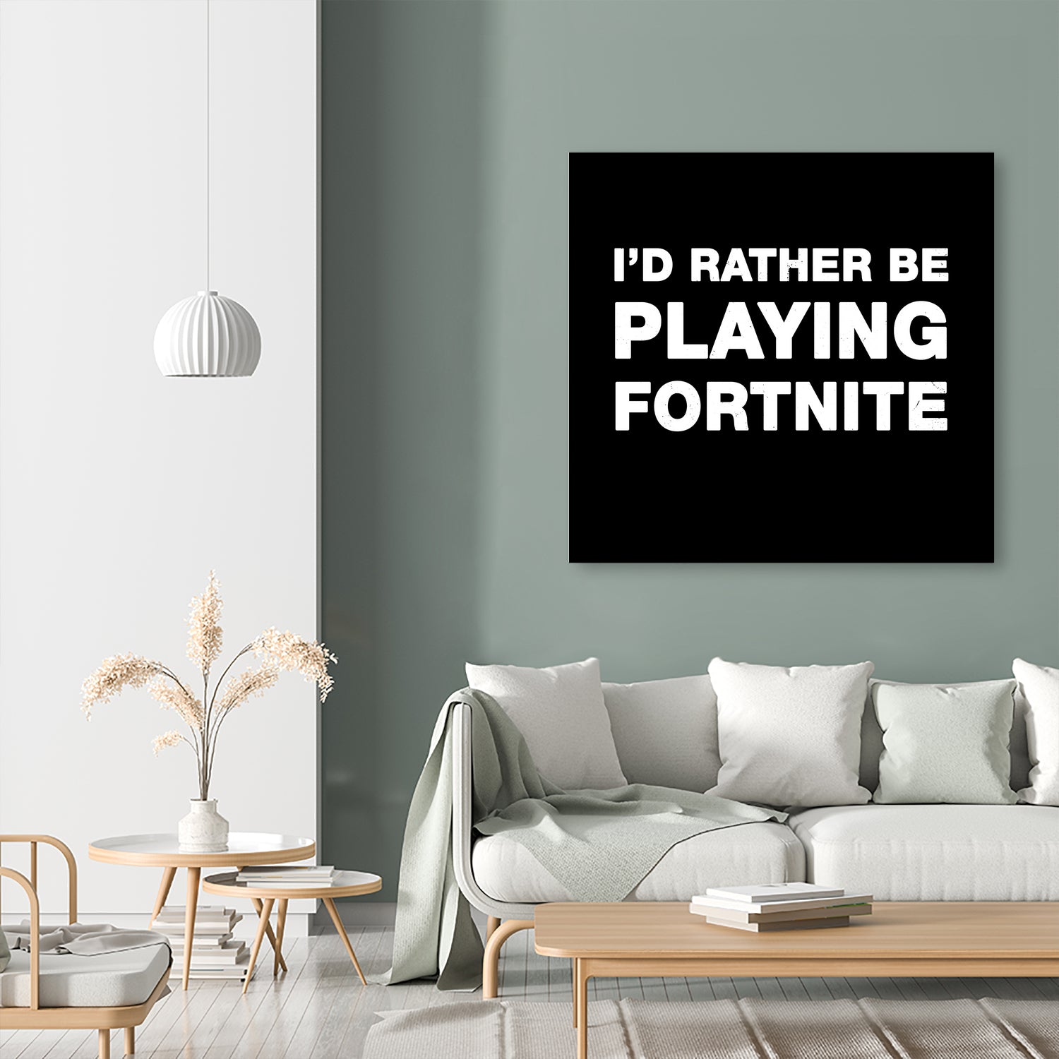 I'd rather be playing Fortnite by Cattoc C on GIANT ART - blue typography