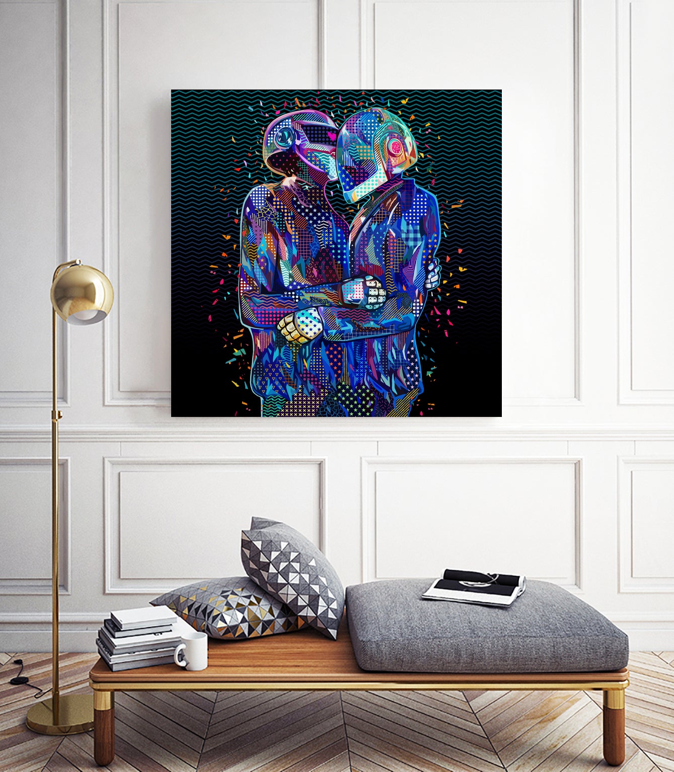 Pop Daft Punk by Alessandro Pautasso on GIANT ART - black digital painting