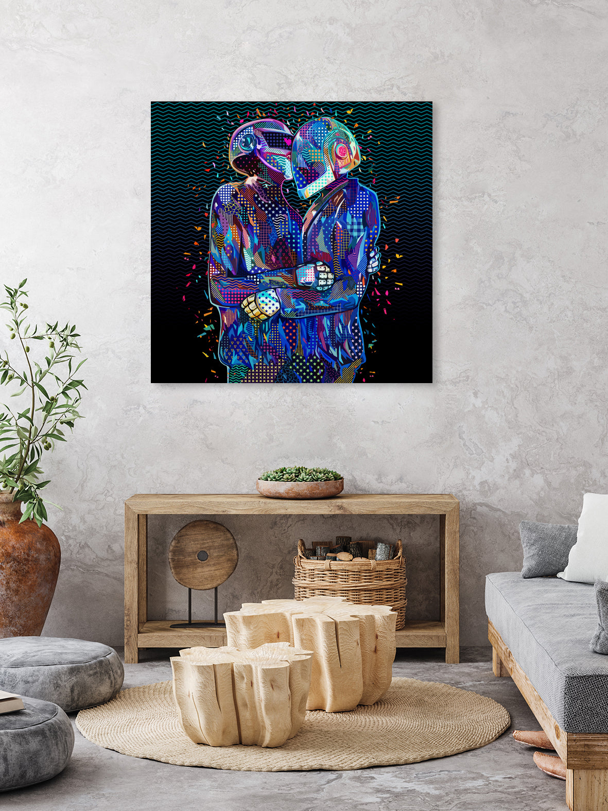 Pop Daft Punk by Alessandro Pautasso on GIANT ART - black digital painting