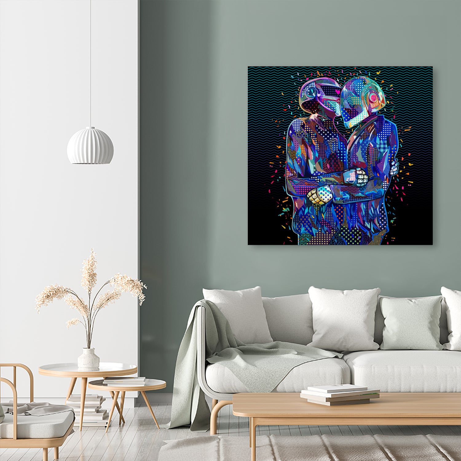 Pop Daft Punk by Alessandro Pautasso on GIANT ART - black digital painting